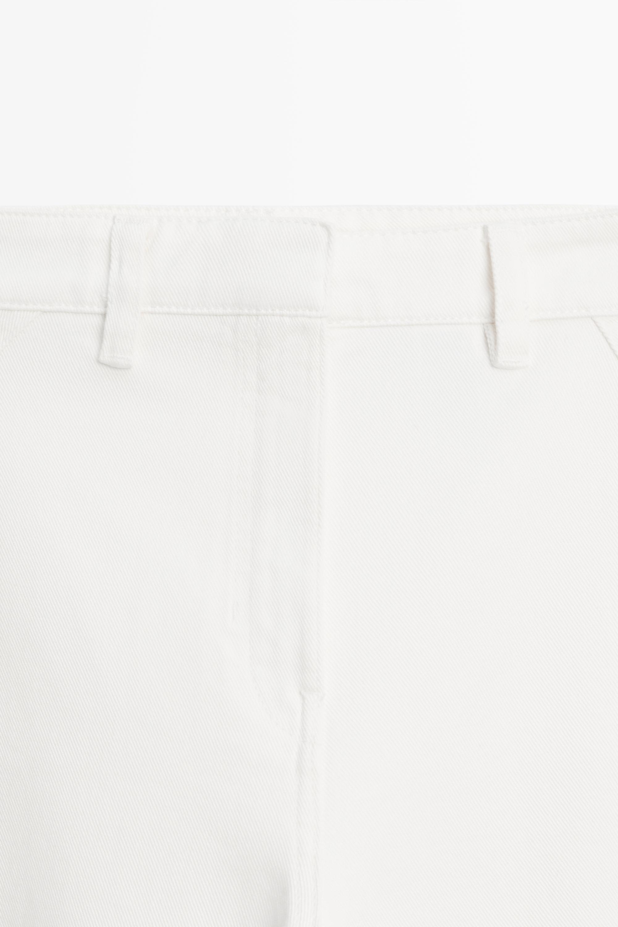 100% cotton barrel-fit pants — Off white