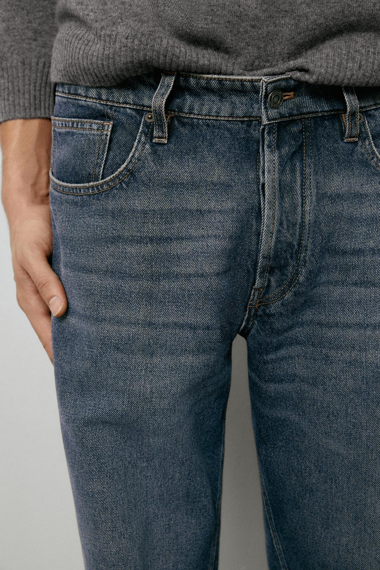 Slim fit cropped jeans — MEDIUM BLUE