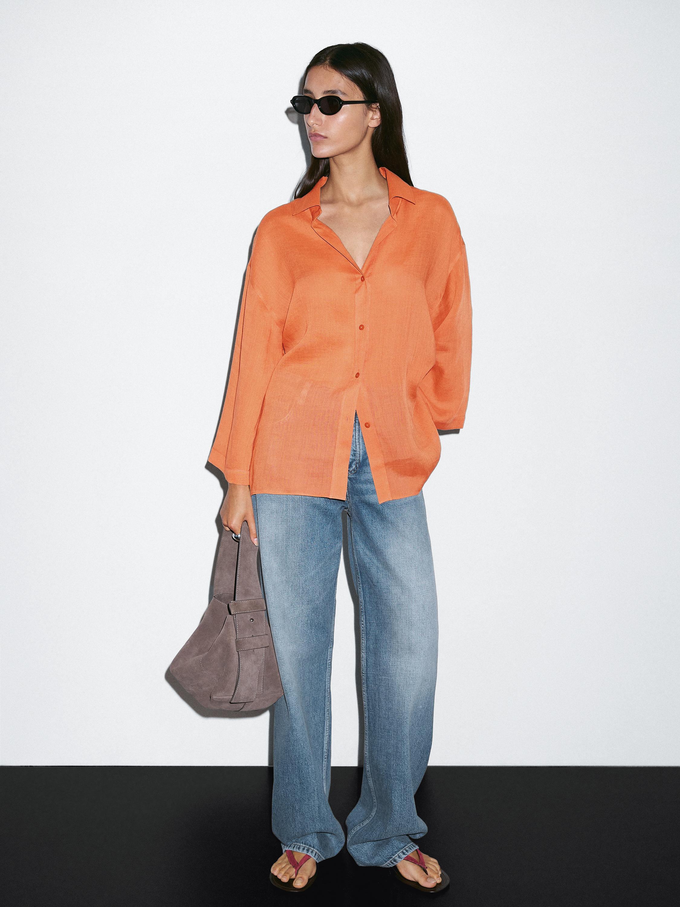 Camicia oversize con ramiè