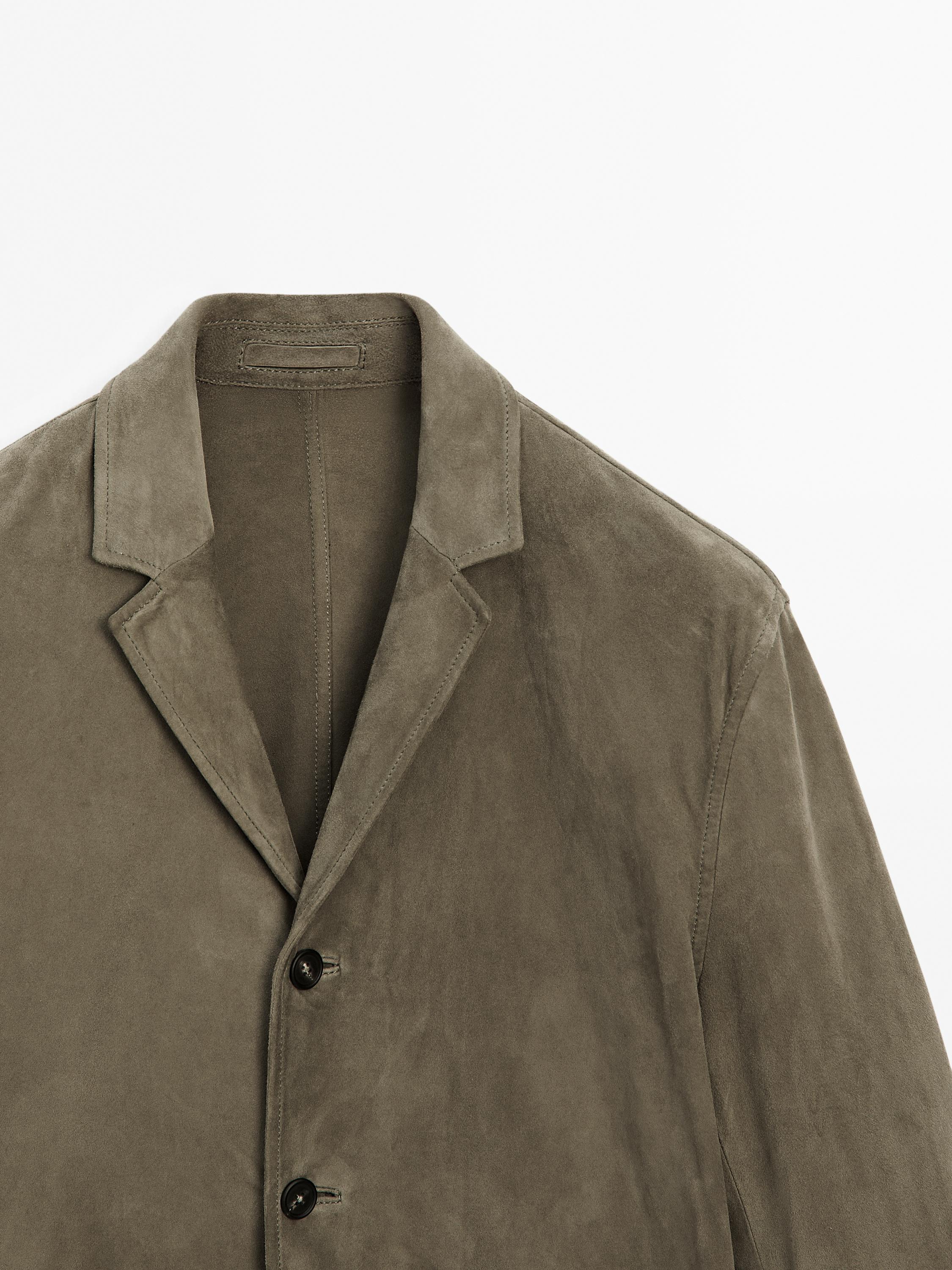 Suede leather blazer