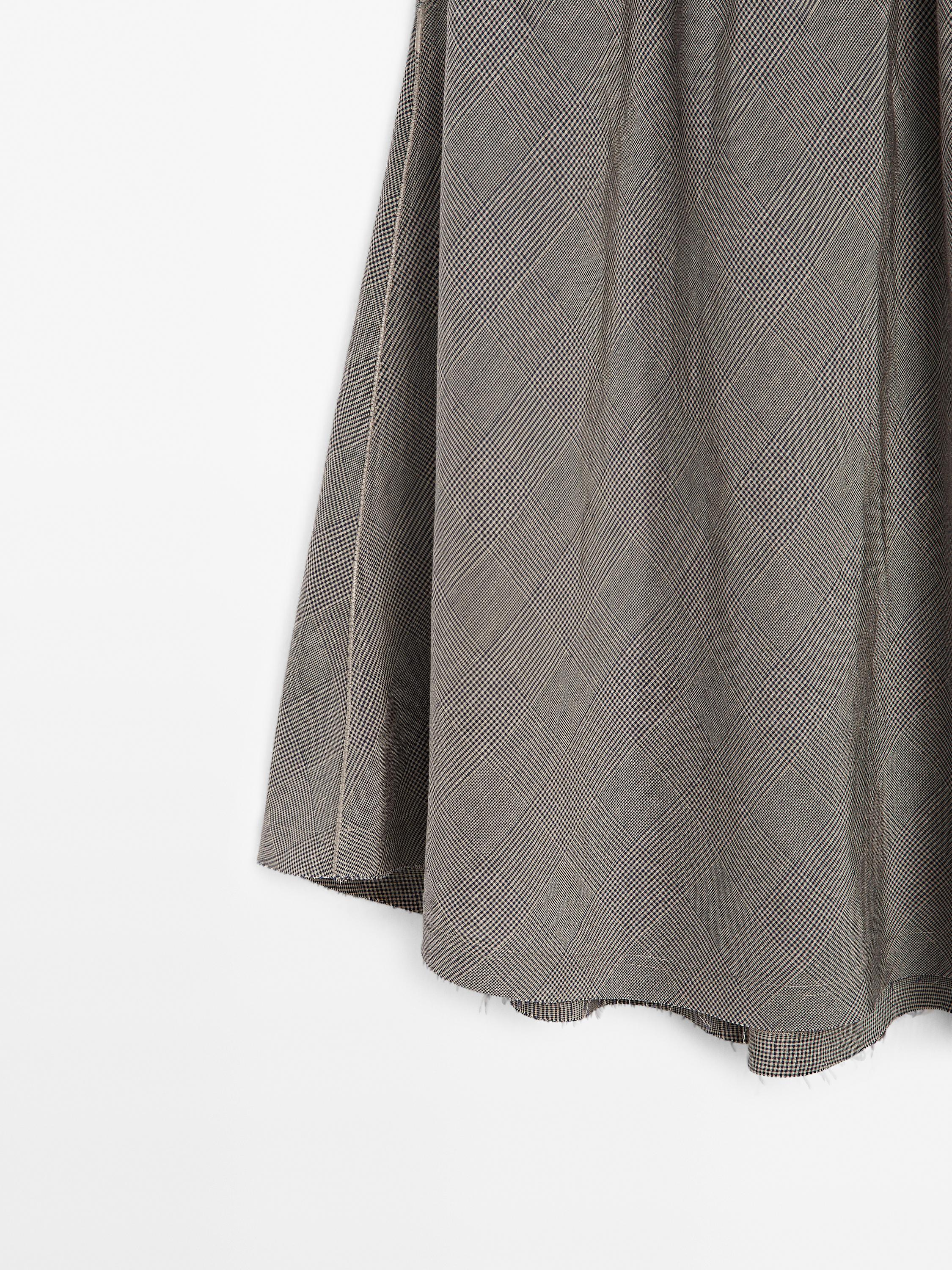 Flounce midi skirt with elastic detail