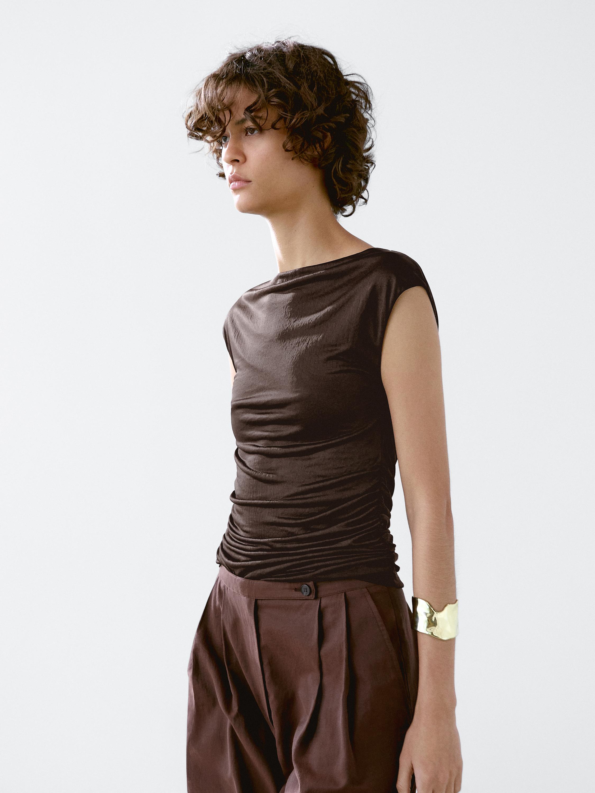 Top with draped detail