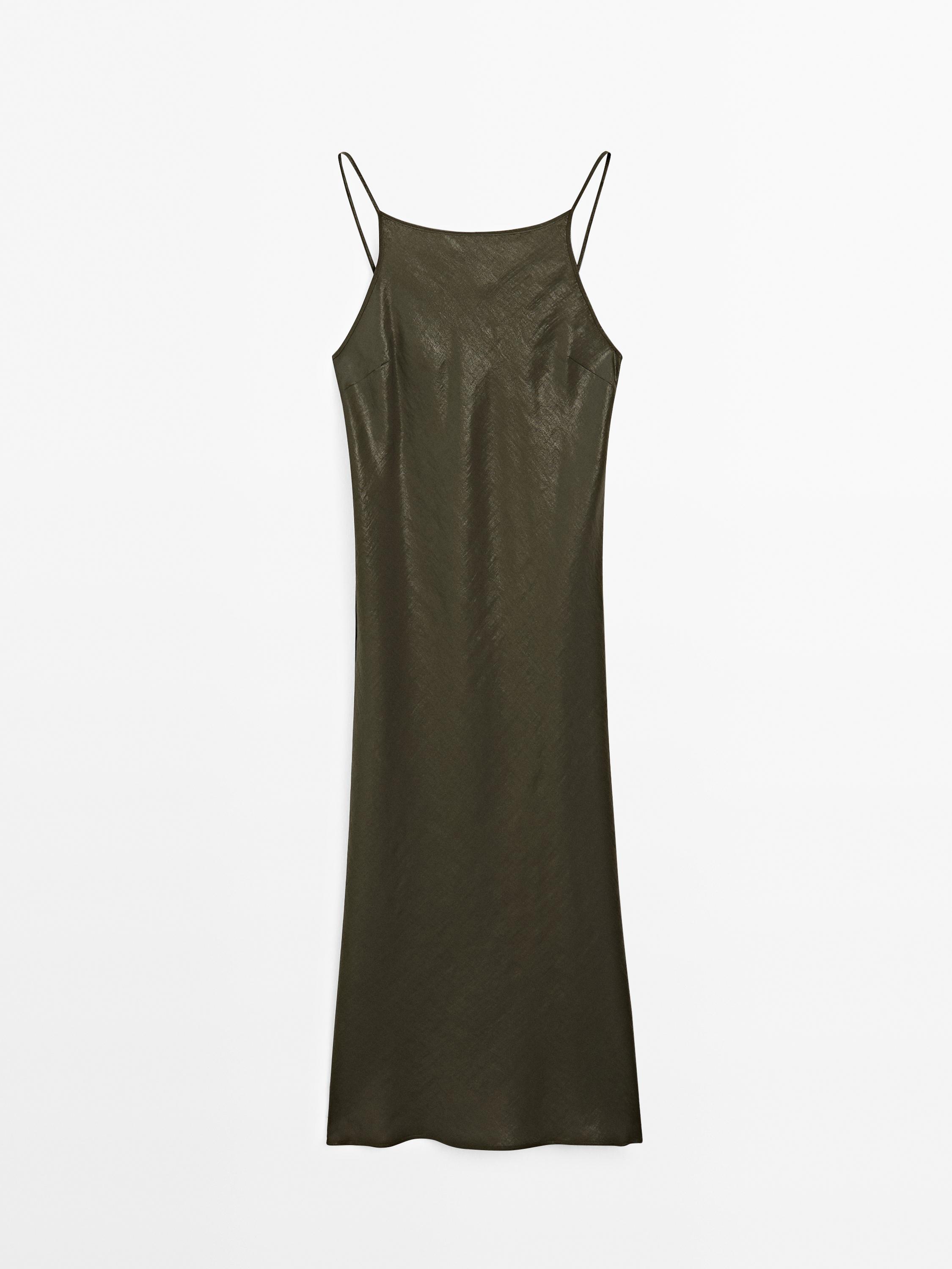 Satin halter dress