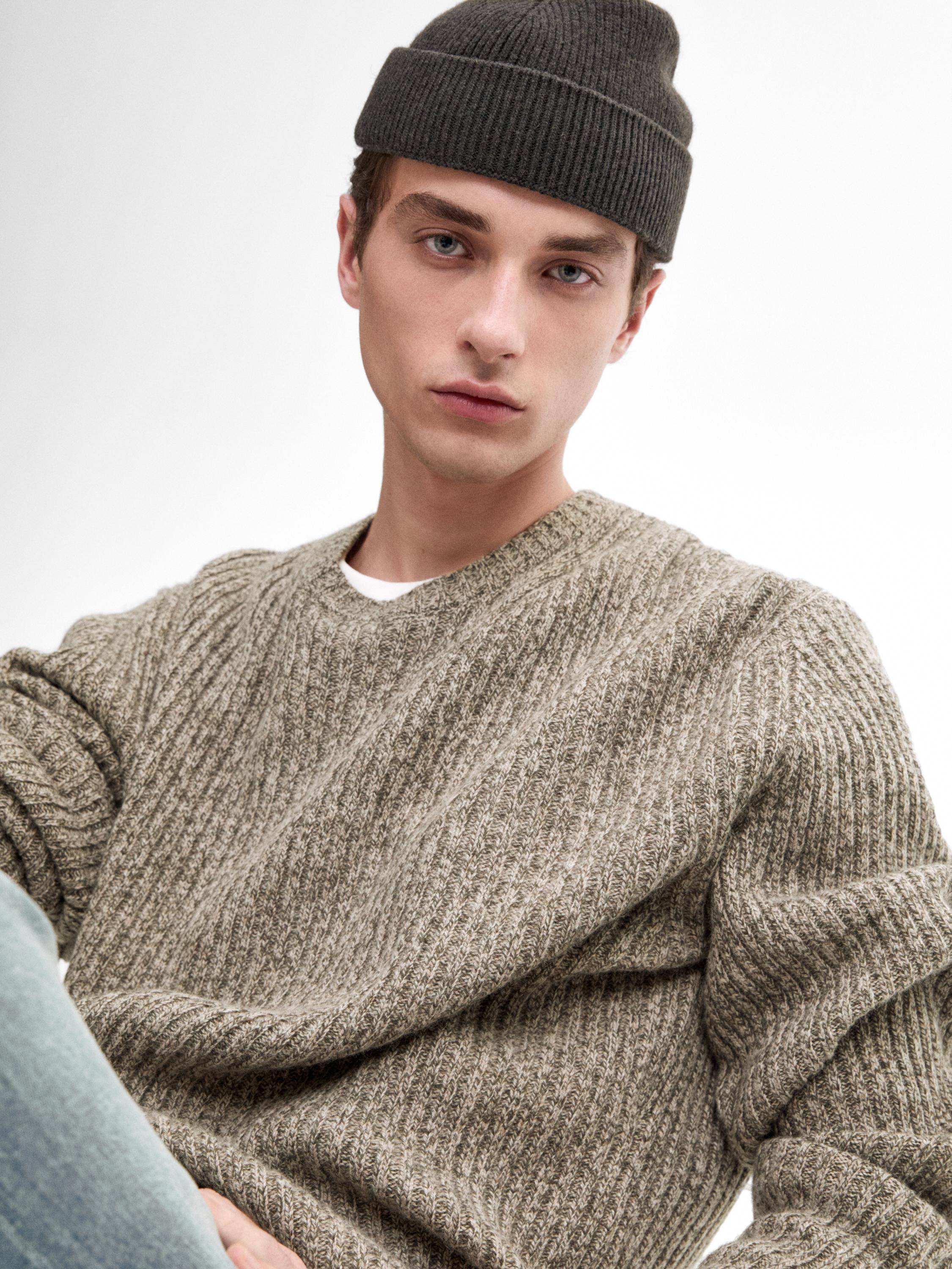 Knitted jumper mouline wool blend
