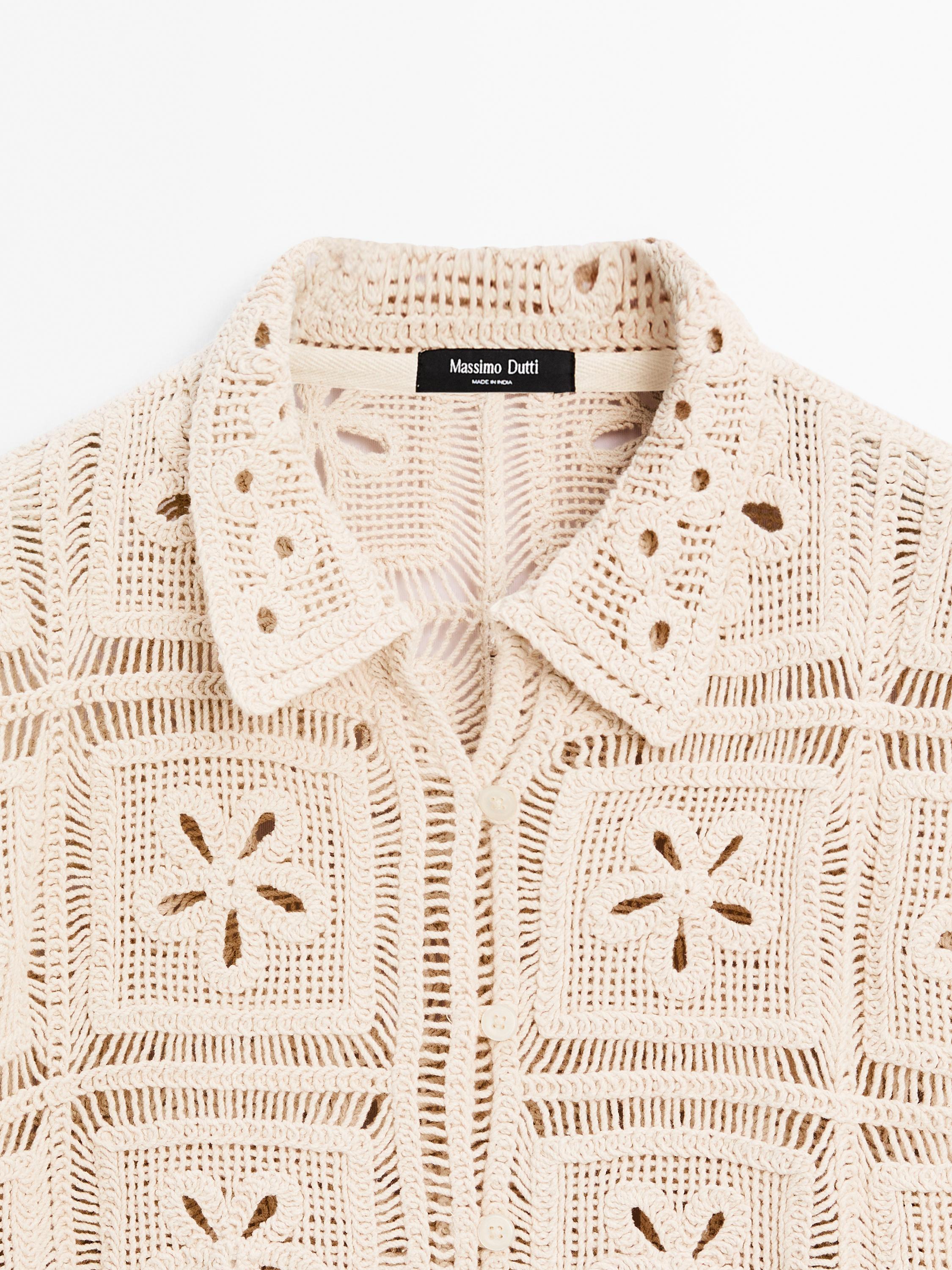 Embellished crochet cardigan