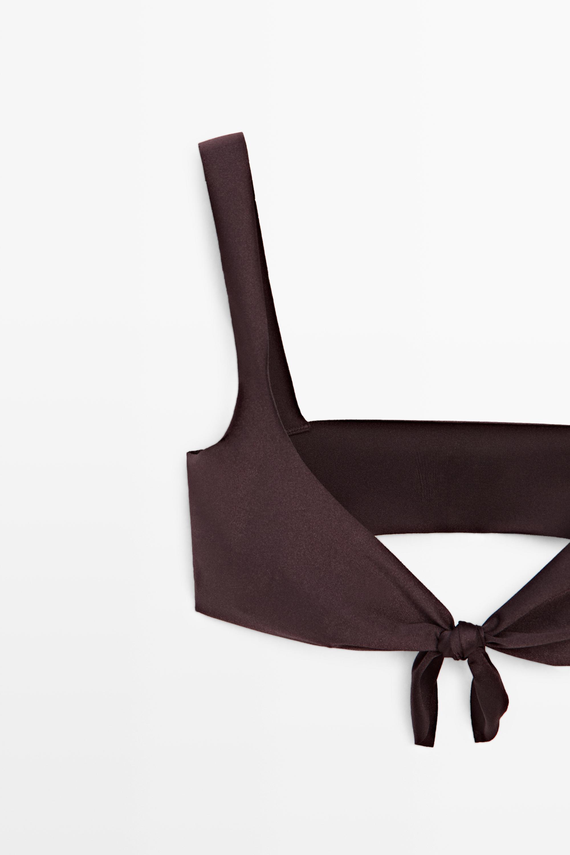 Shimmery bikini top — BROWN
