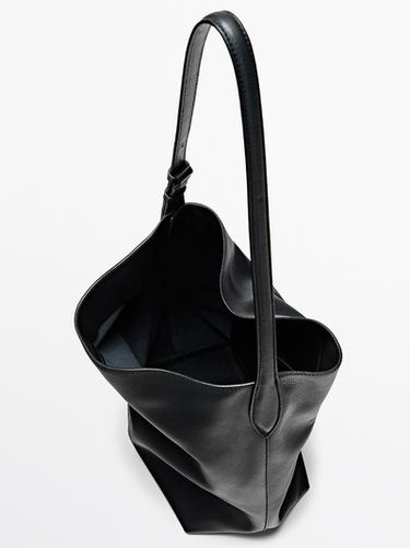 Medium nappa leather bucket bag — BLACK 7