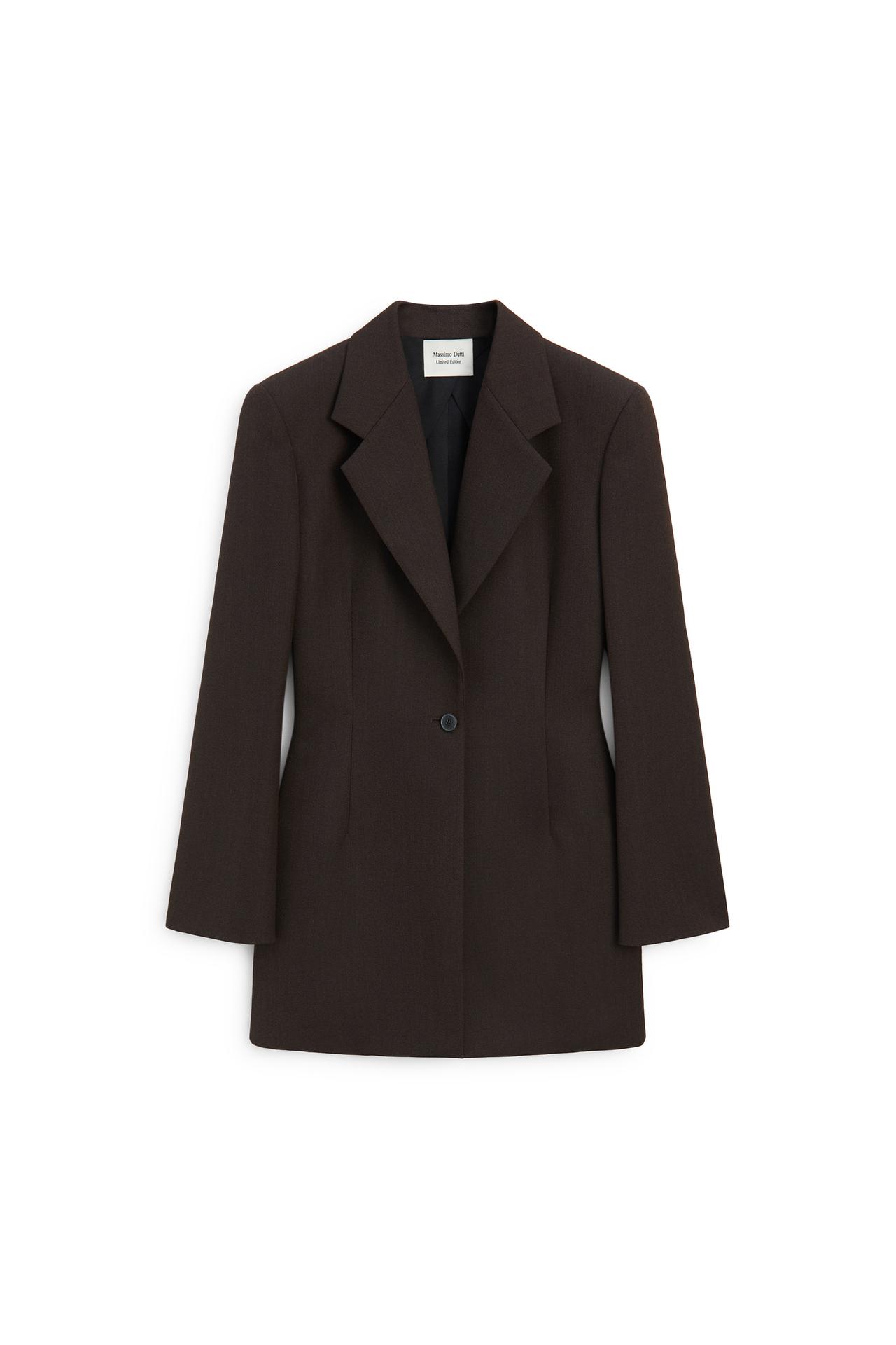 100% wool button detail blazer - LIMITED EDITION — BROWN