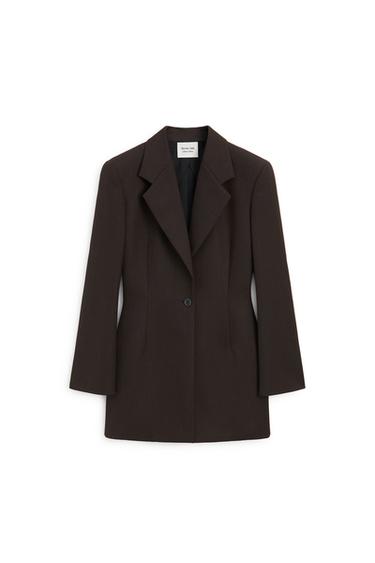 100% wool button detail blazer - LIMITED EDITION — BROWN 5