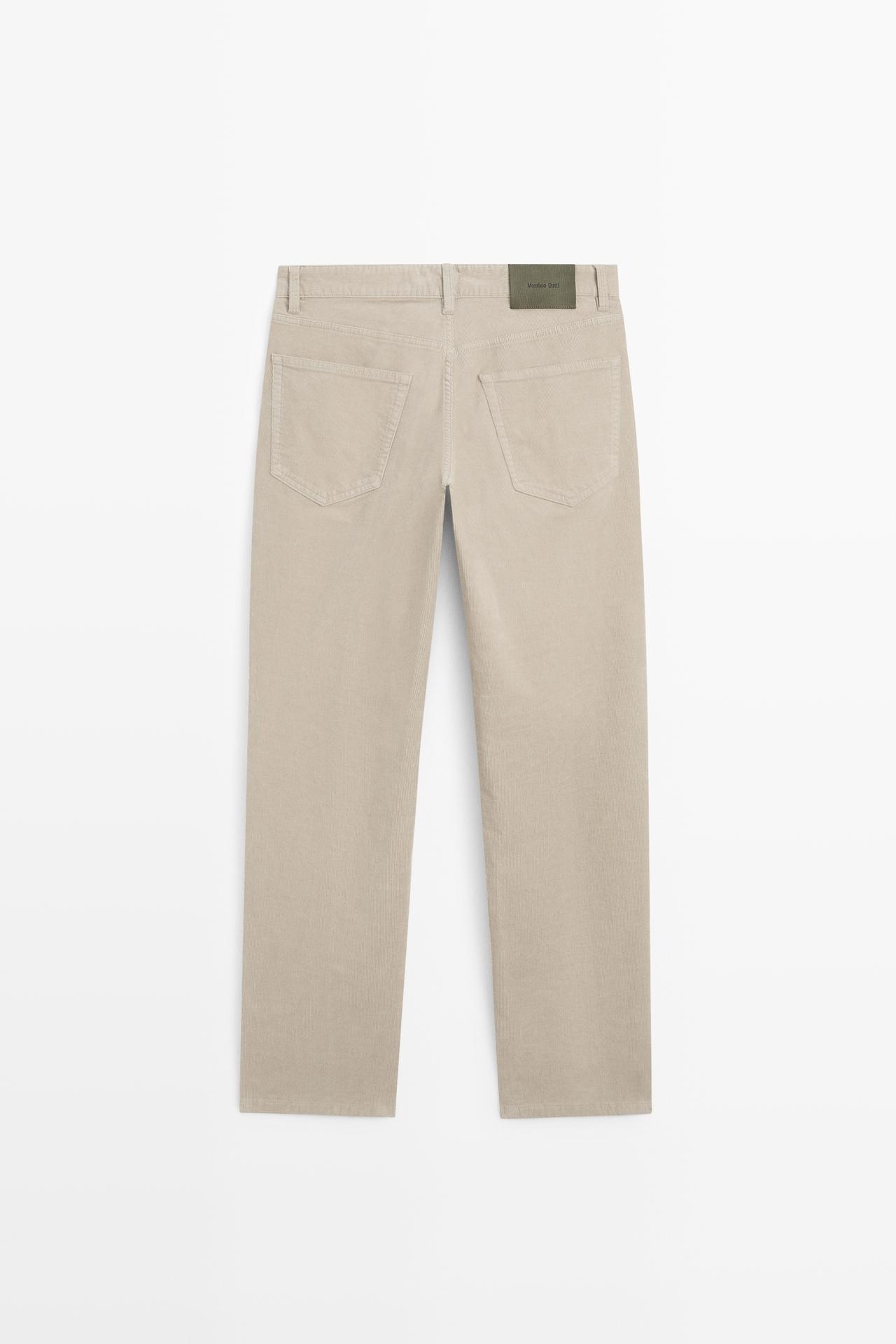 Corduroy tapered fit pants — BEIGE