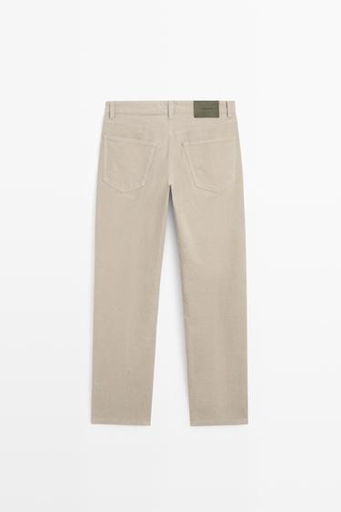 Corduroy tapered fit pants — BEIGE 6