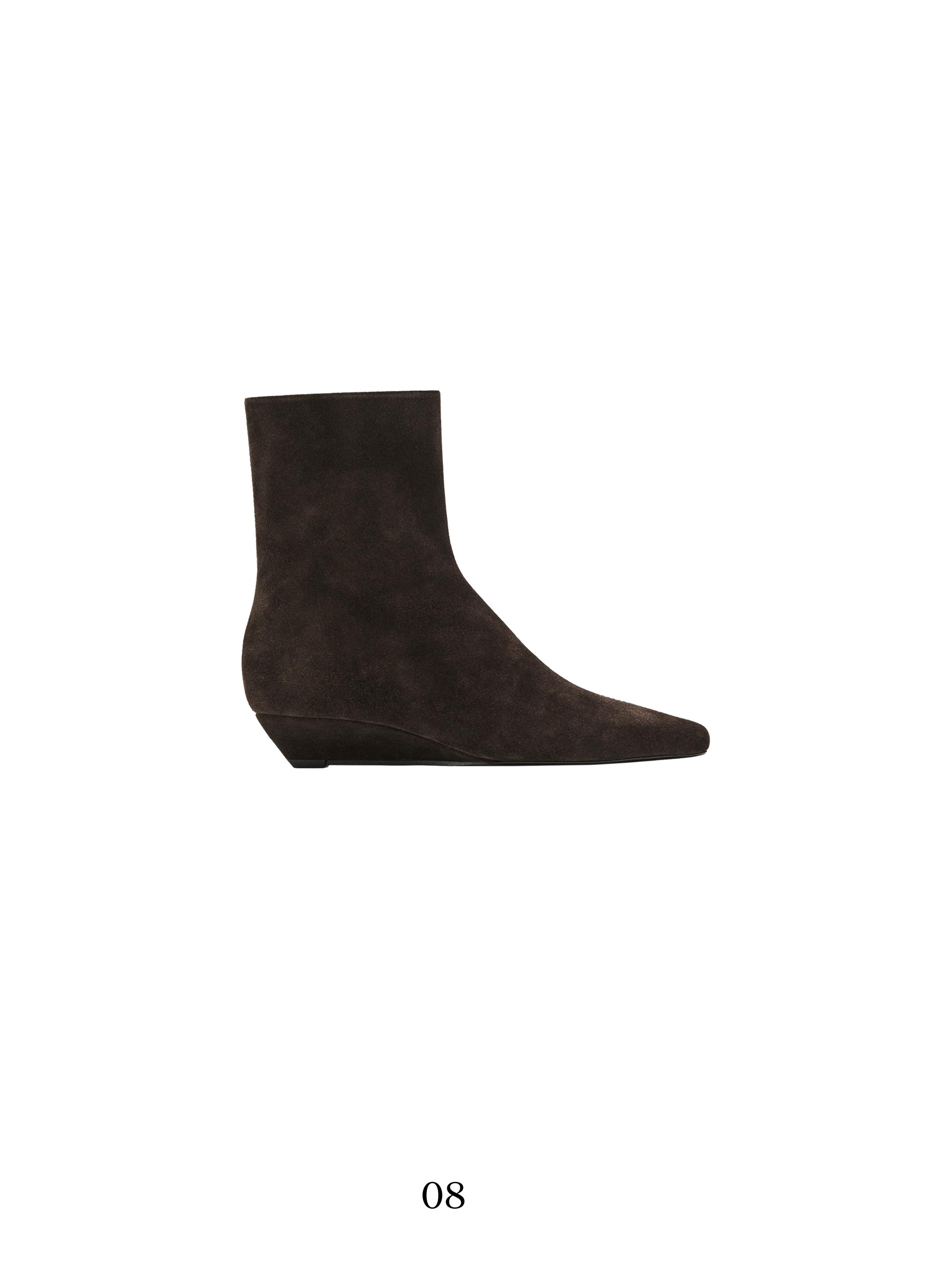 Wedge heeled ankle boots — BROWN