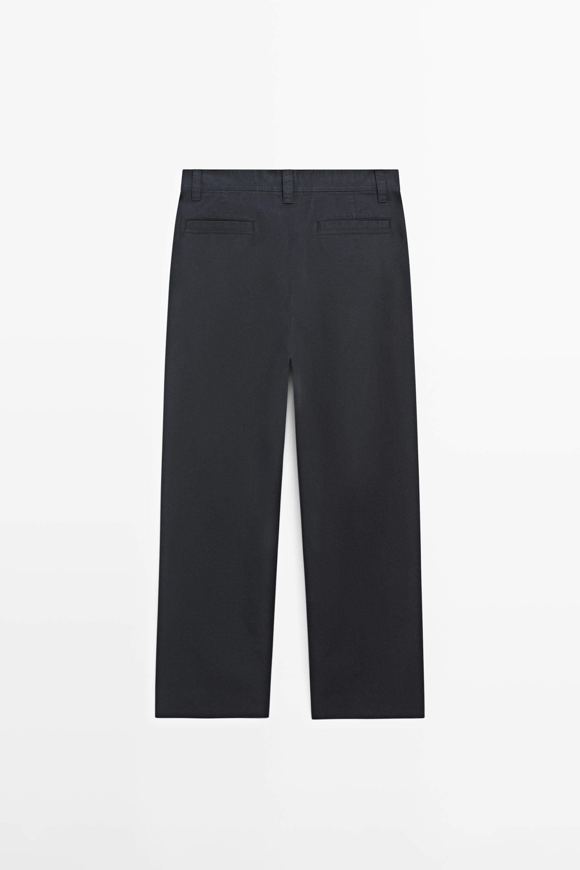 Relaxed fit cotton trousers — NAVY BLUE