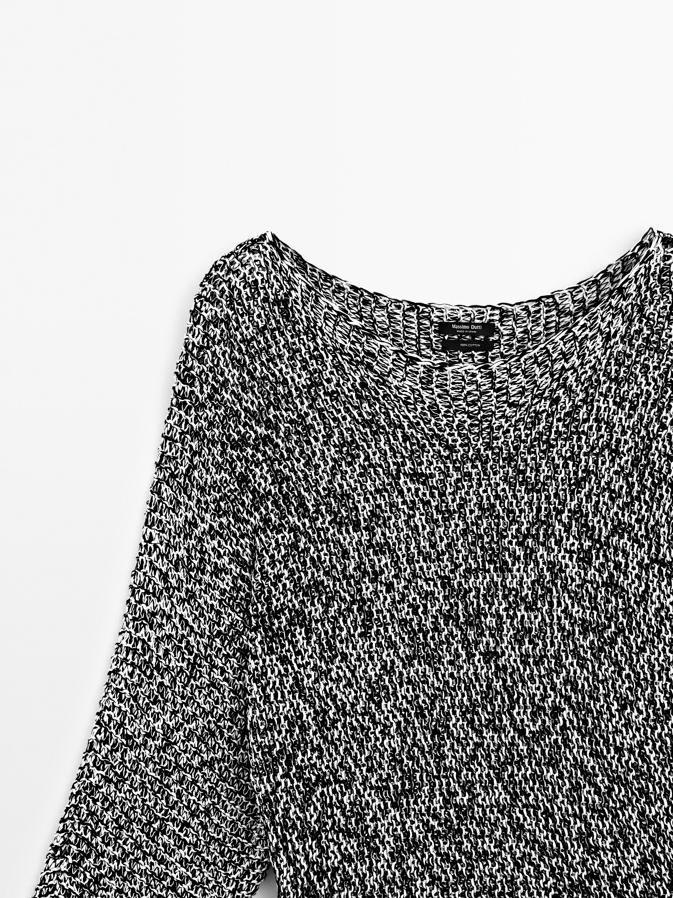 100% cotton flecked knit sweater