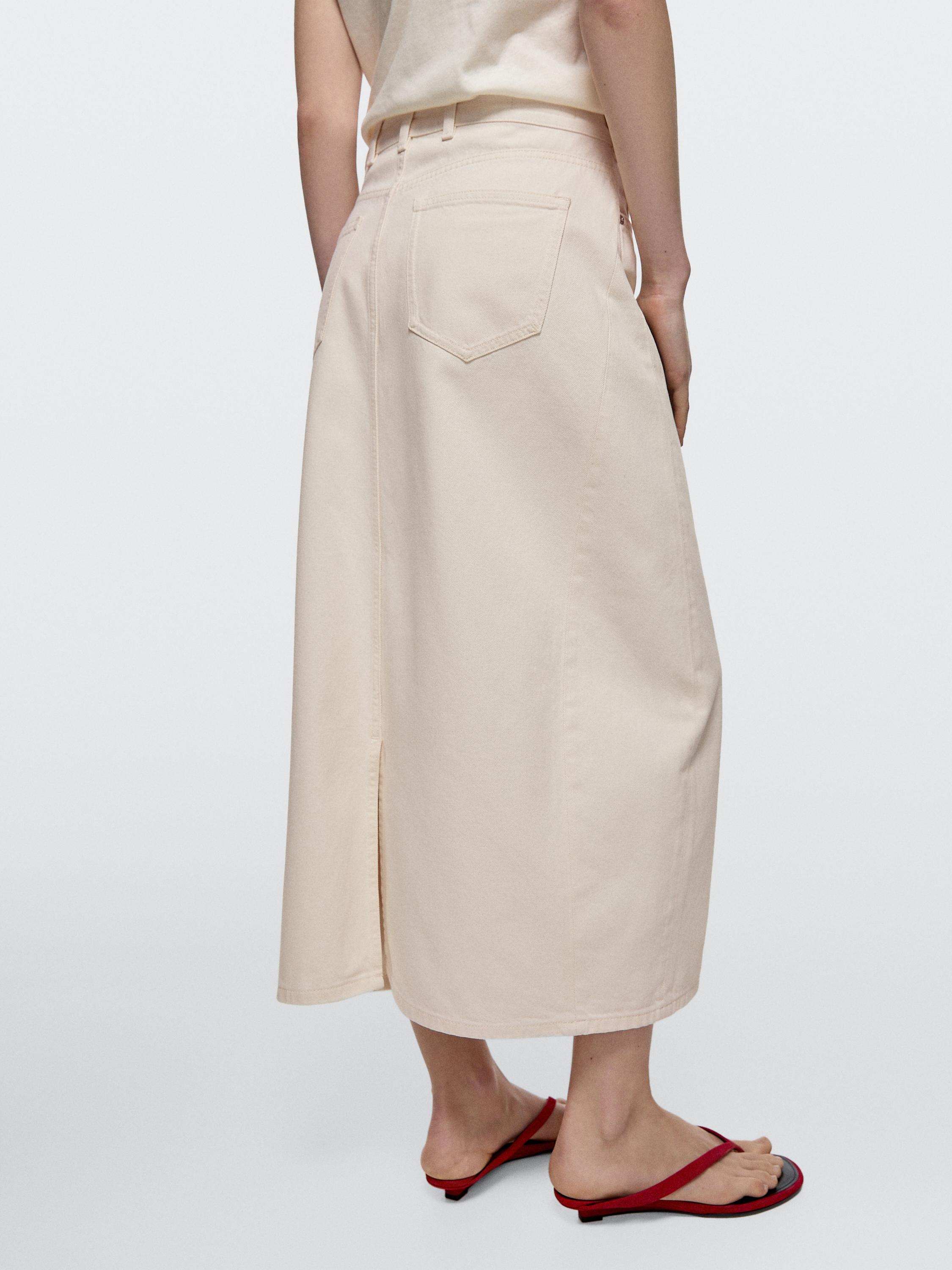 Barrel fit denim midi skirt — CREAM