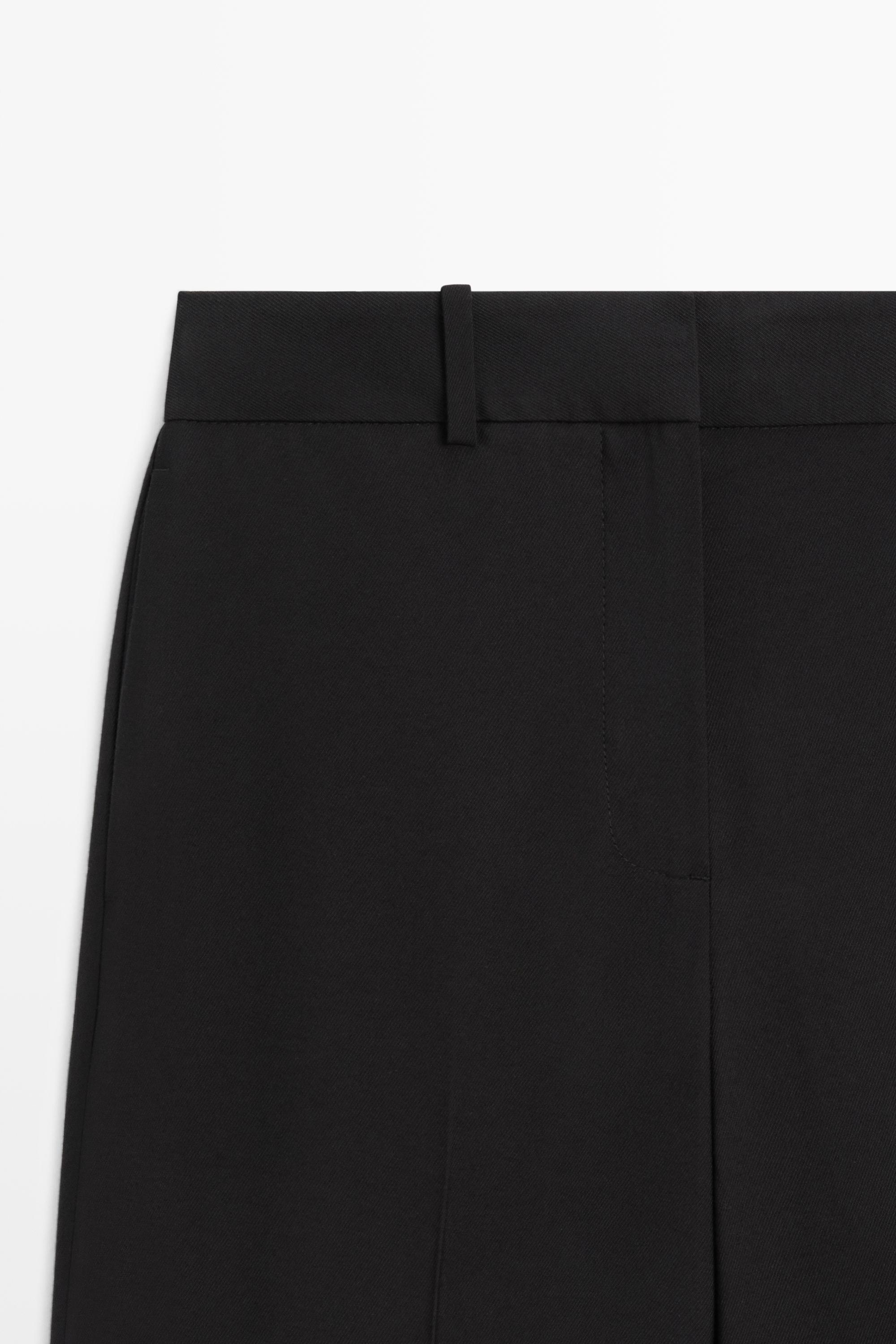 Flowing straight-leg pants — BLACK