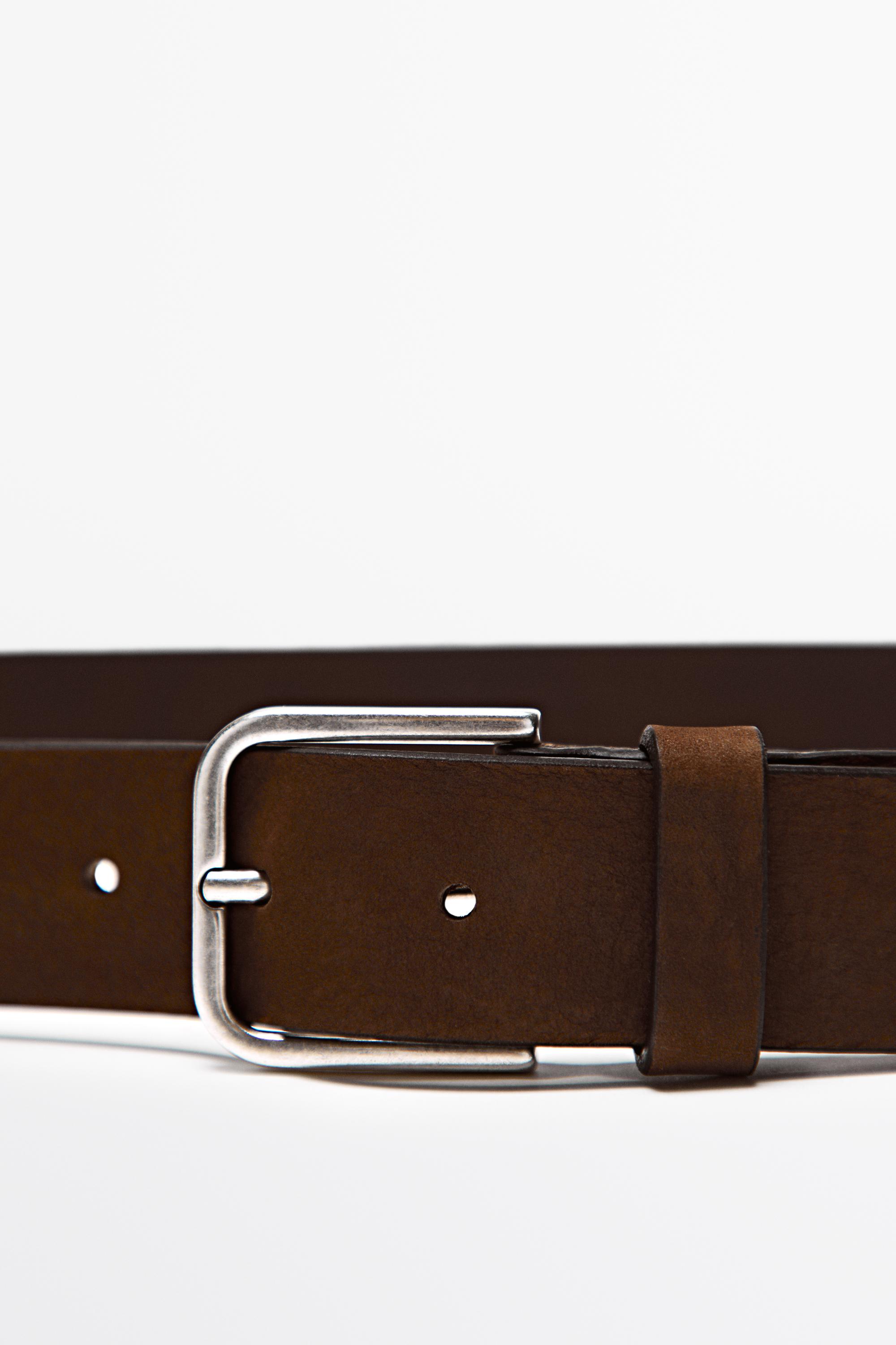 Nubuck leather belt