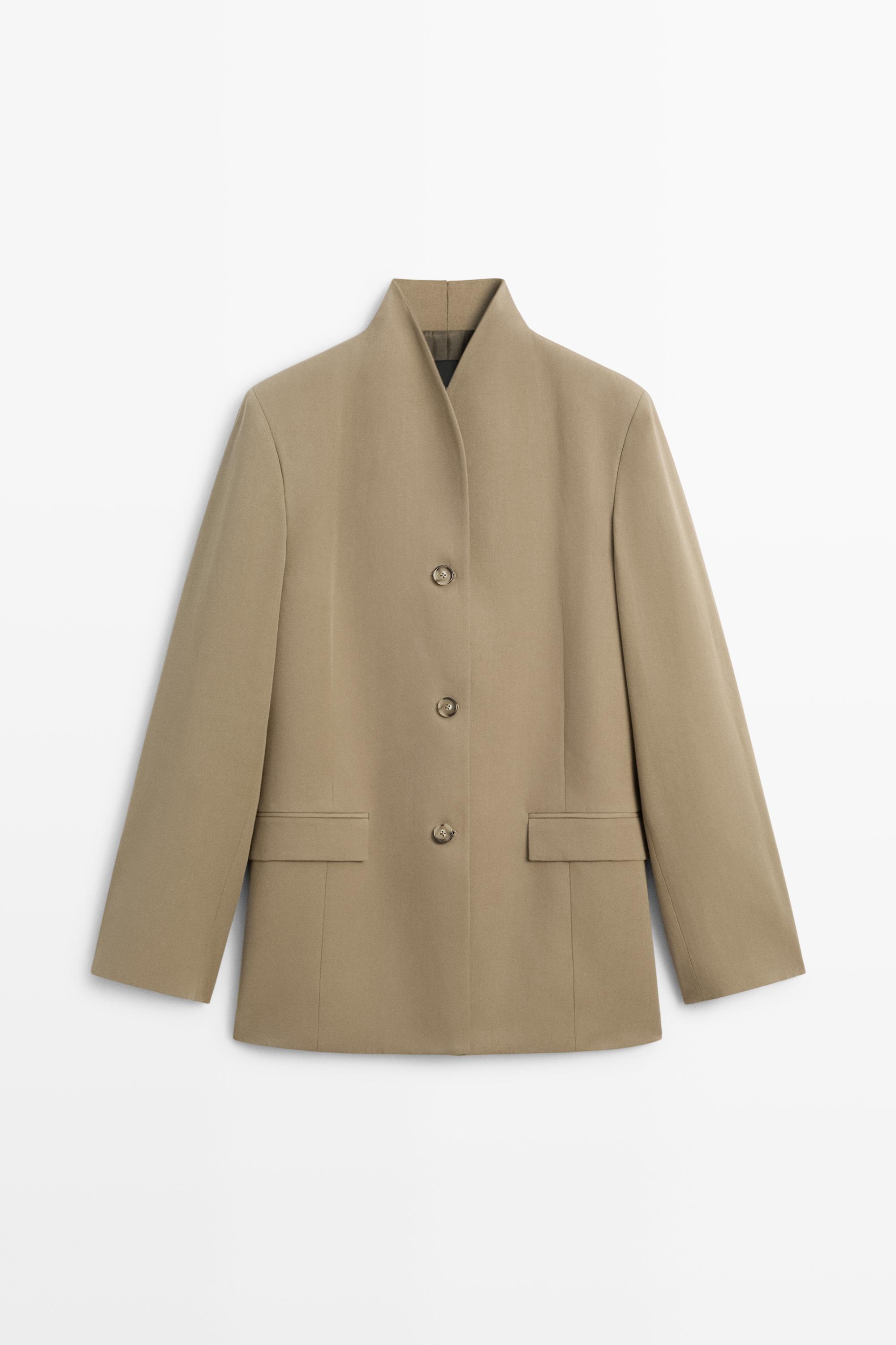 Stand collar blazer