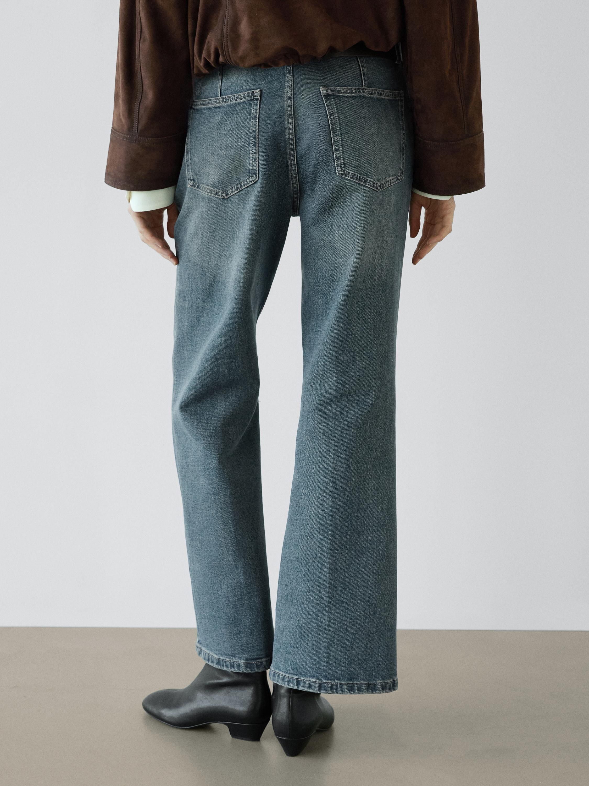 Mid-rise bell bottom jeans — MEDIUM BLUE