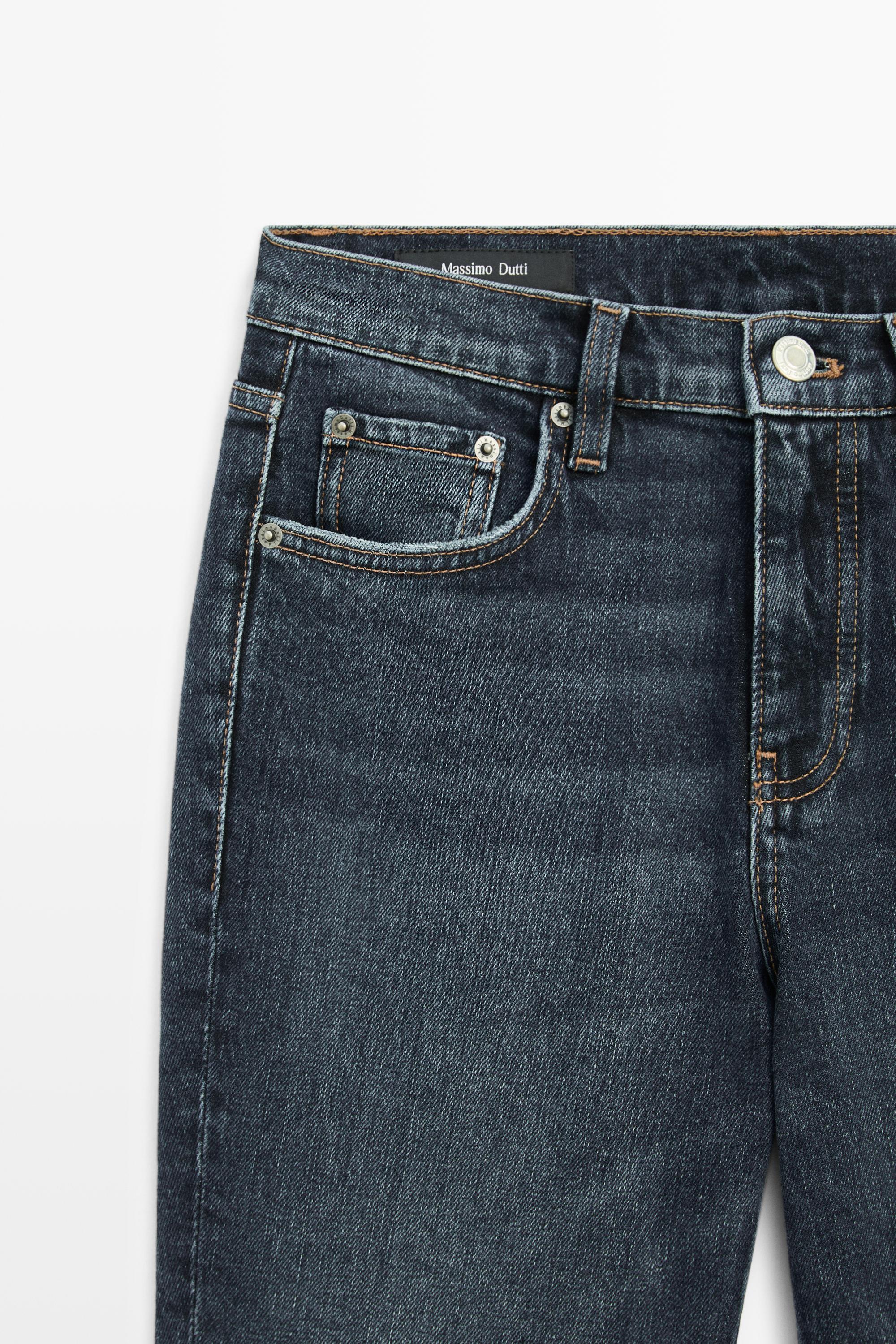 Slim-Fit-Cropped-Jeans mit halbhohem Bund