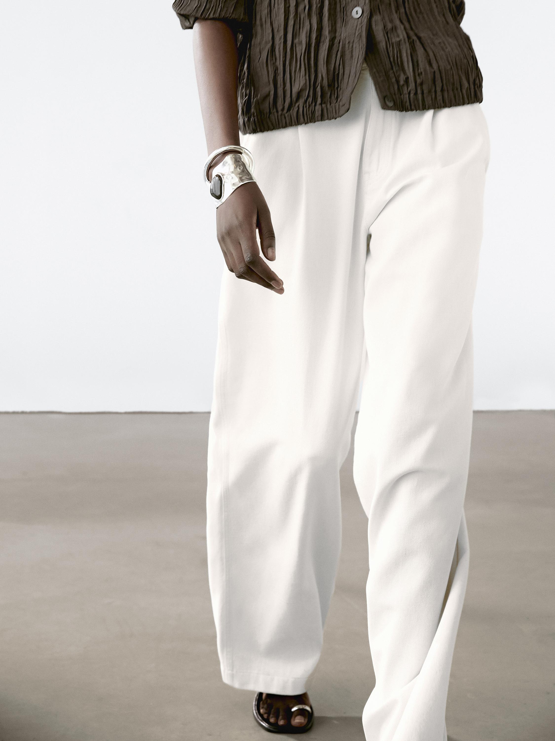 Relaxed fit mid-rise trousers