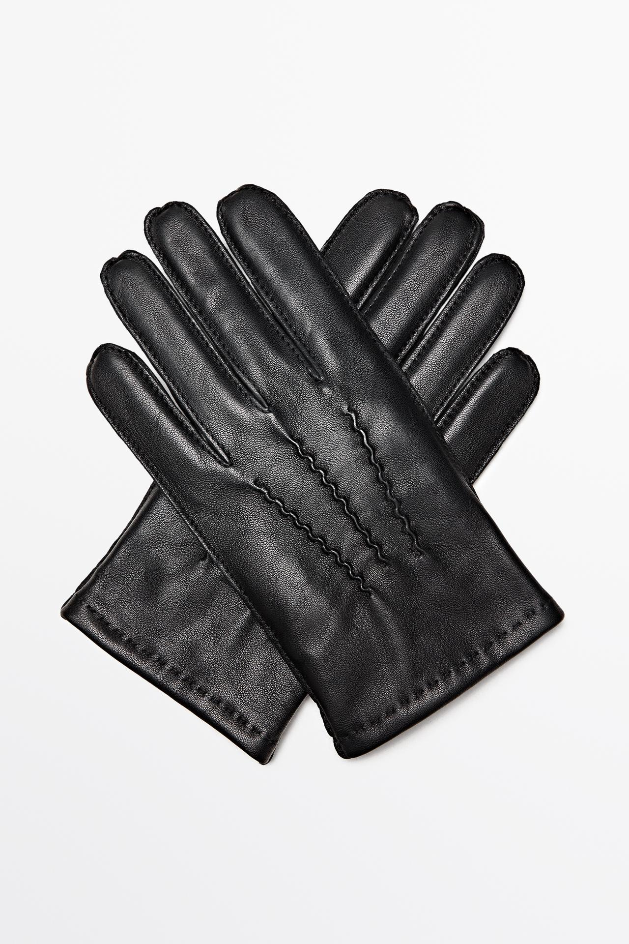 Nappa leather gloves — BLACK