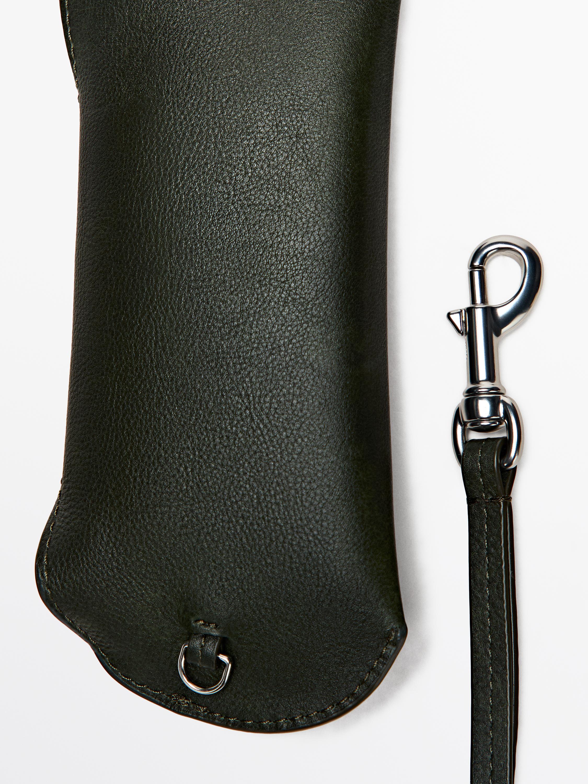 Nappa leather glasses case — GREEN