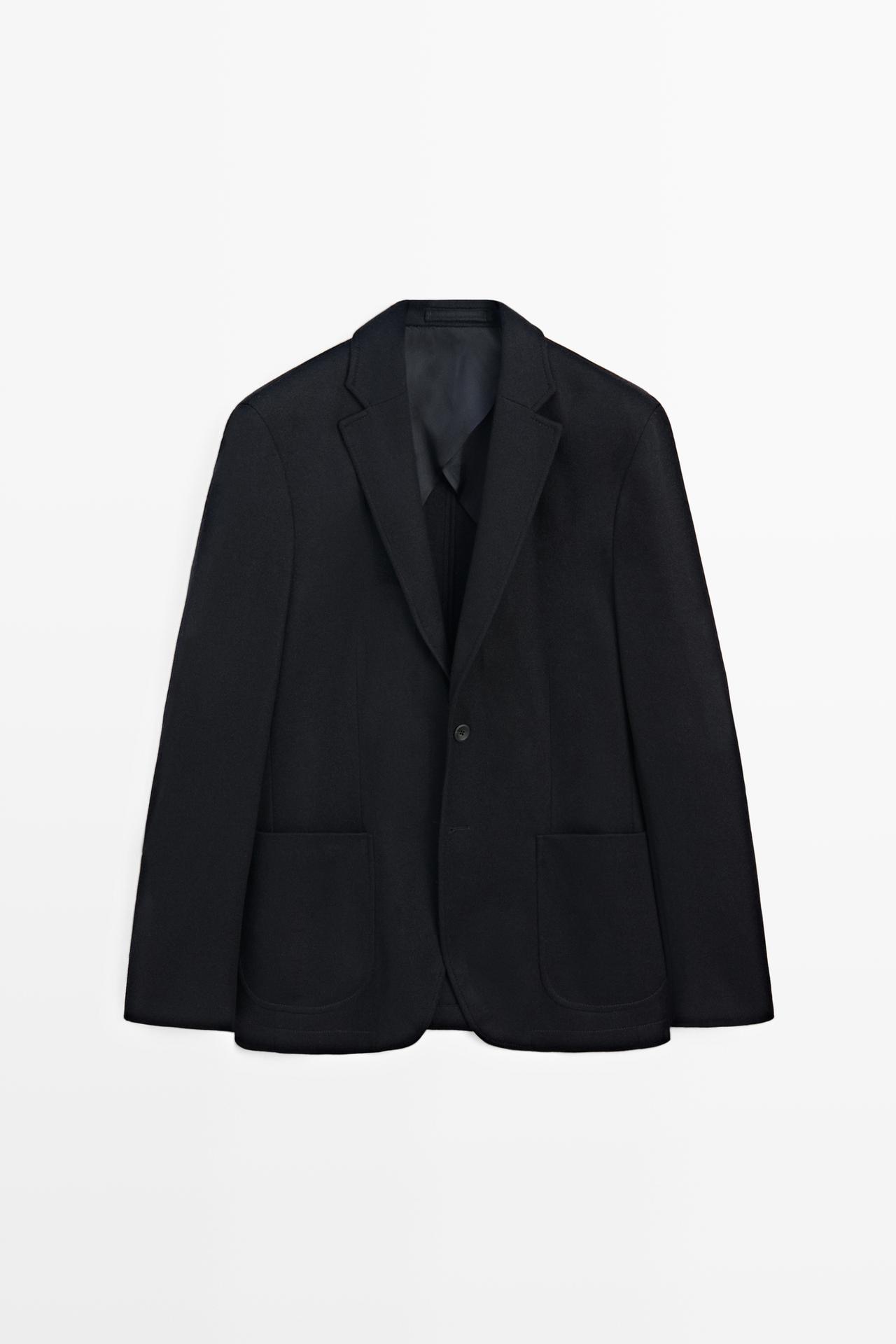 100% wool suit blazer — NAVY BLUE