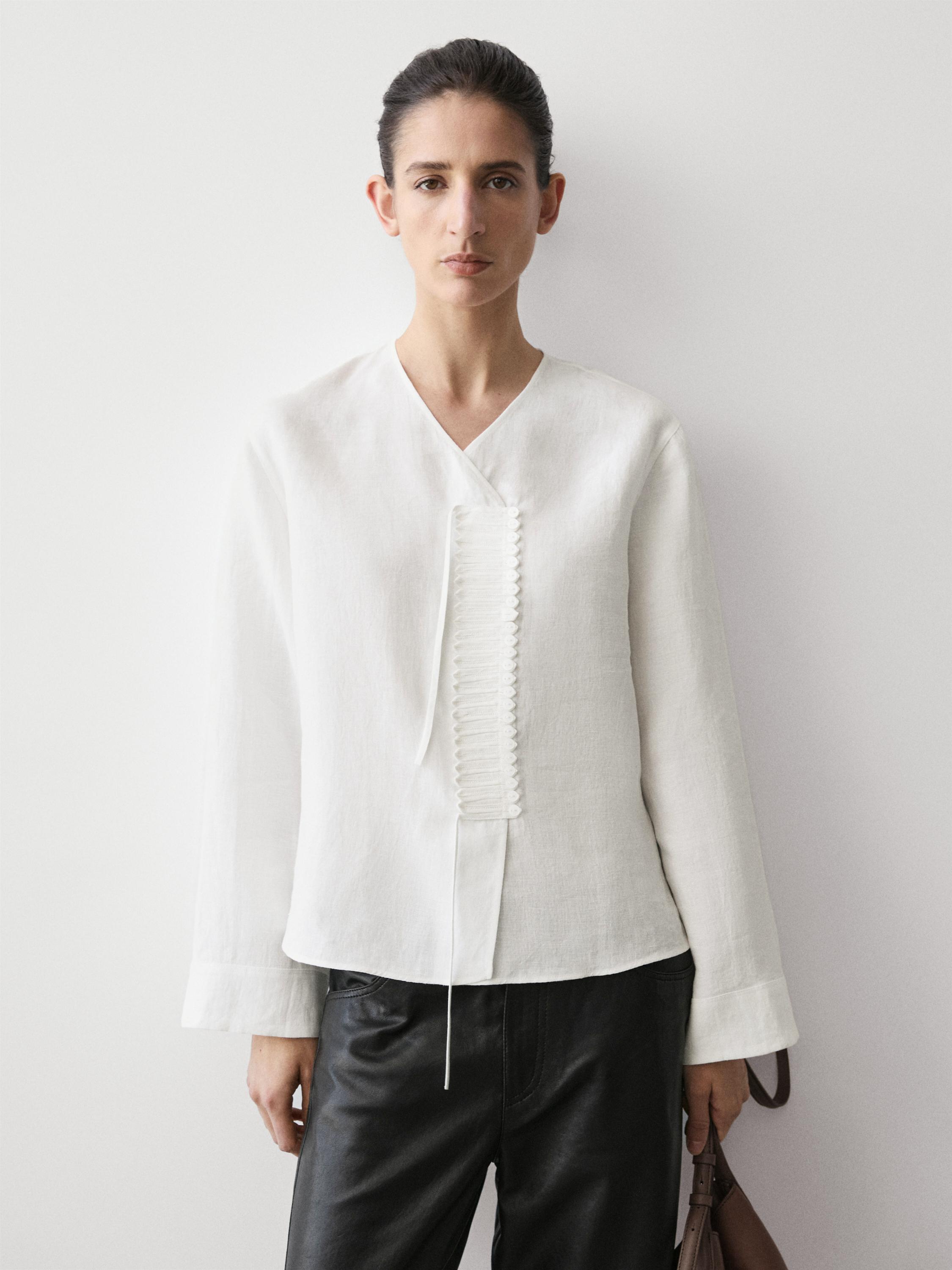 Chemise fluide avec plastron