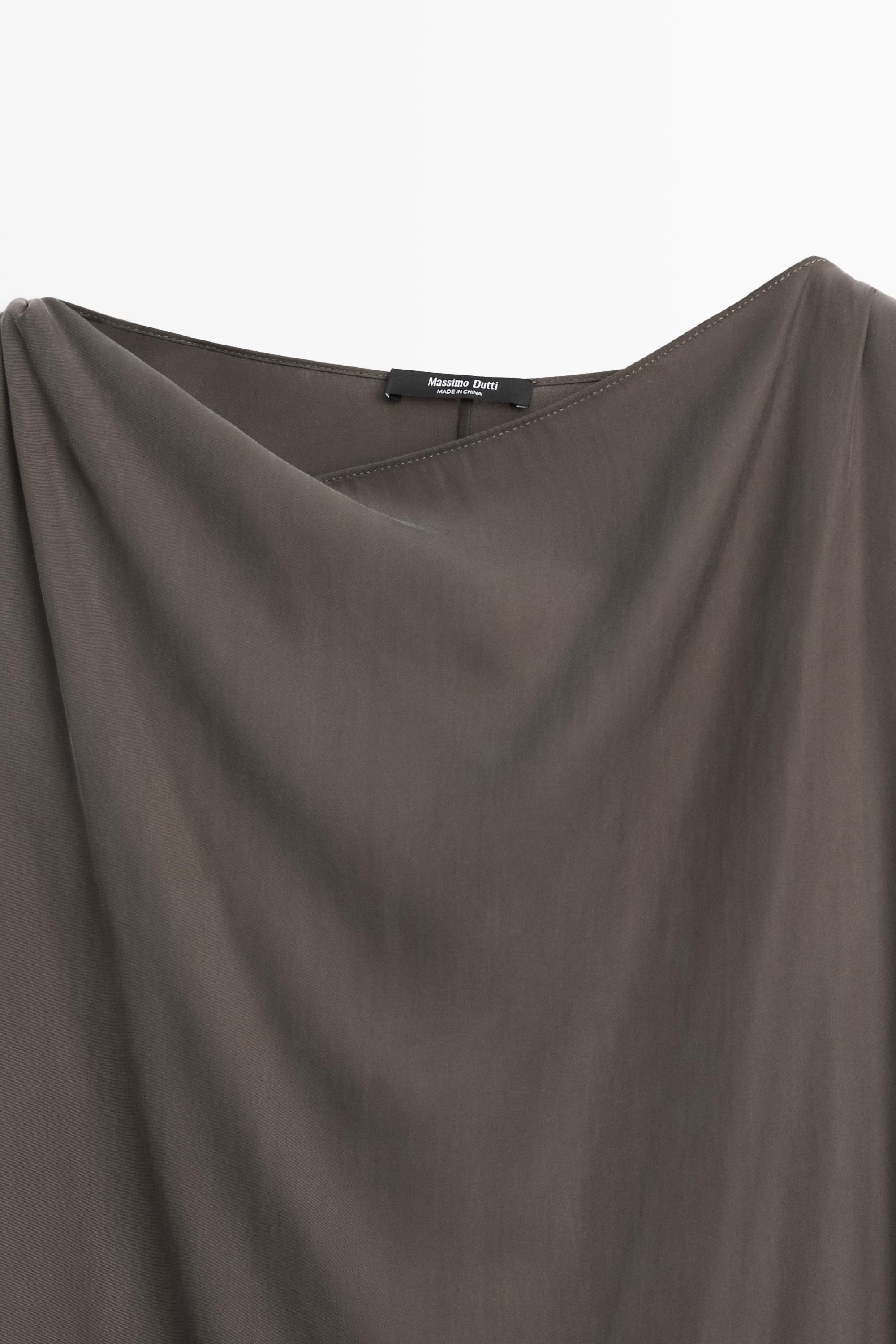 Asymmetric flowing cape top — MOLE BROWN