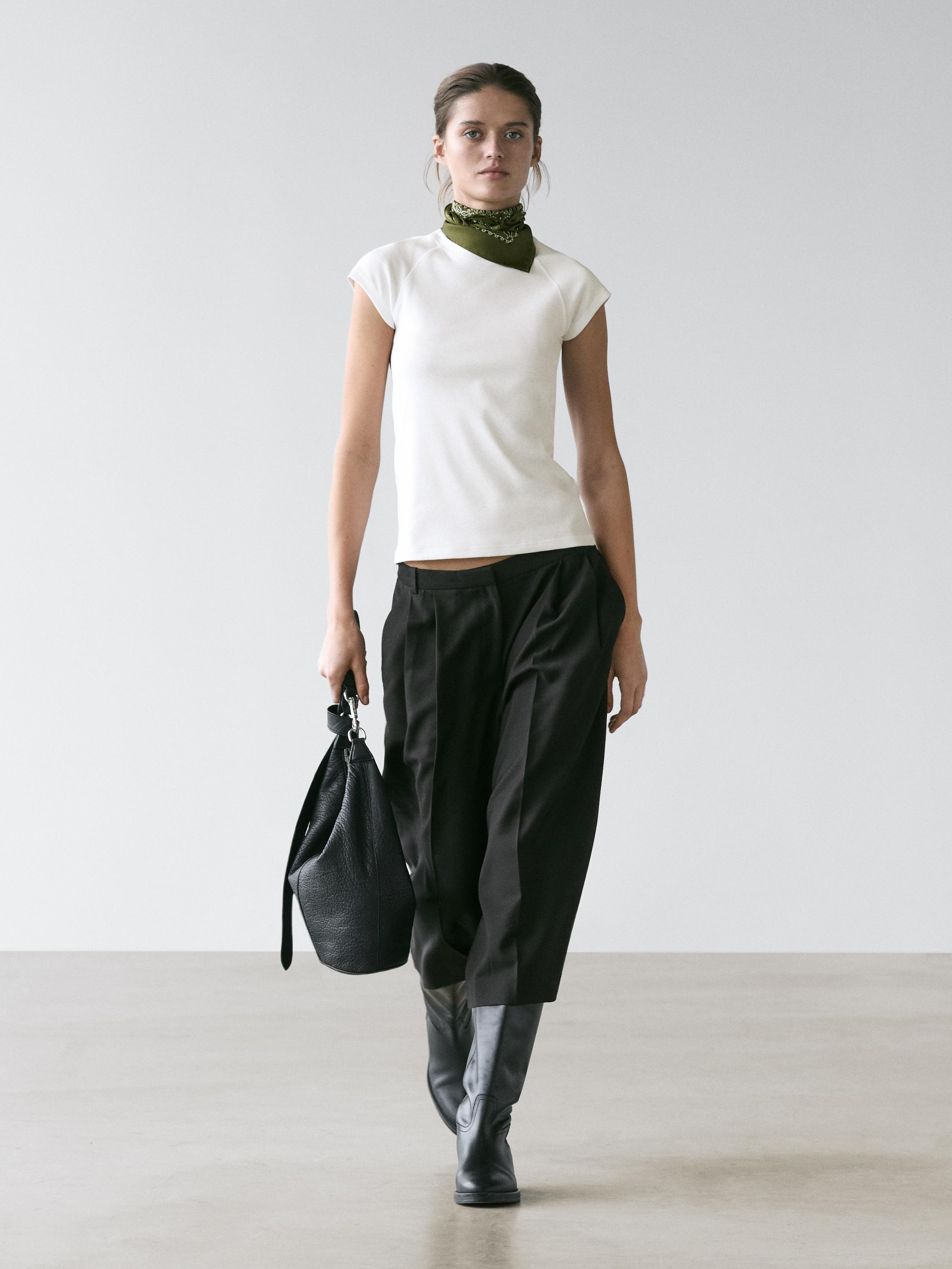 Camiseta manga corta ranglan algodón