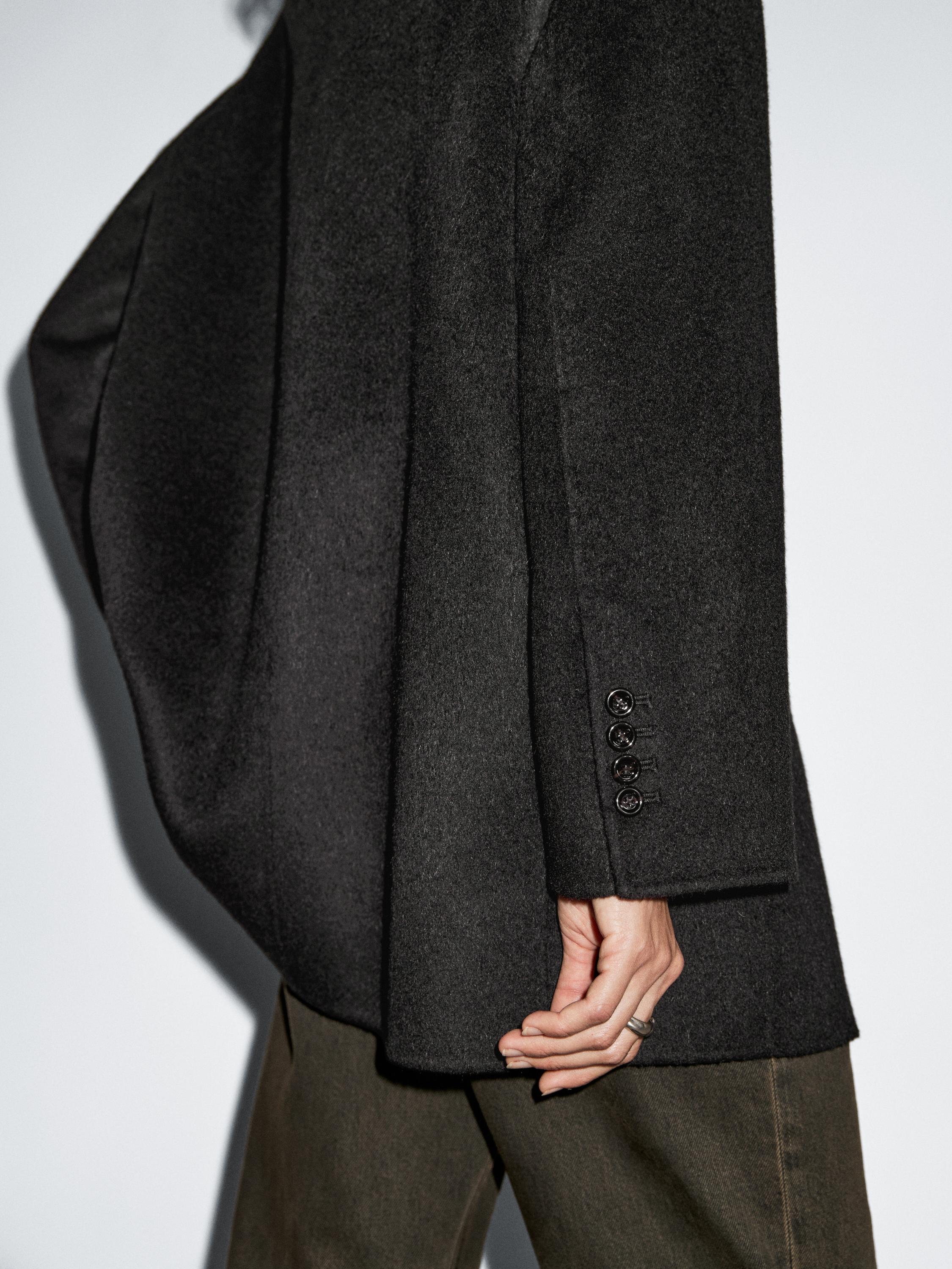 Wool blend high neck coat