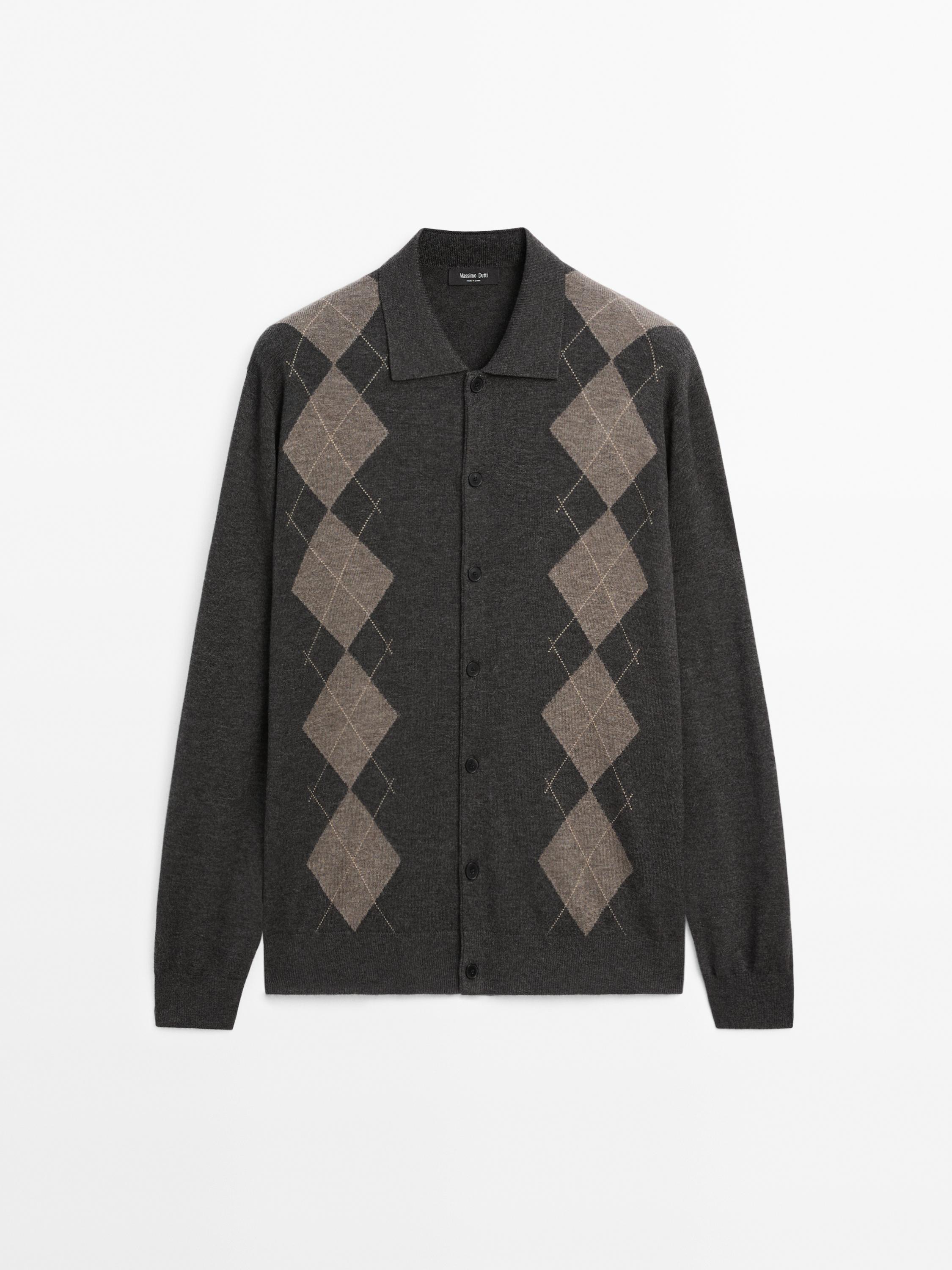 Cardigan in maglia misto lana