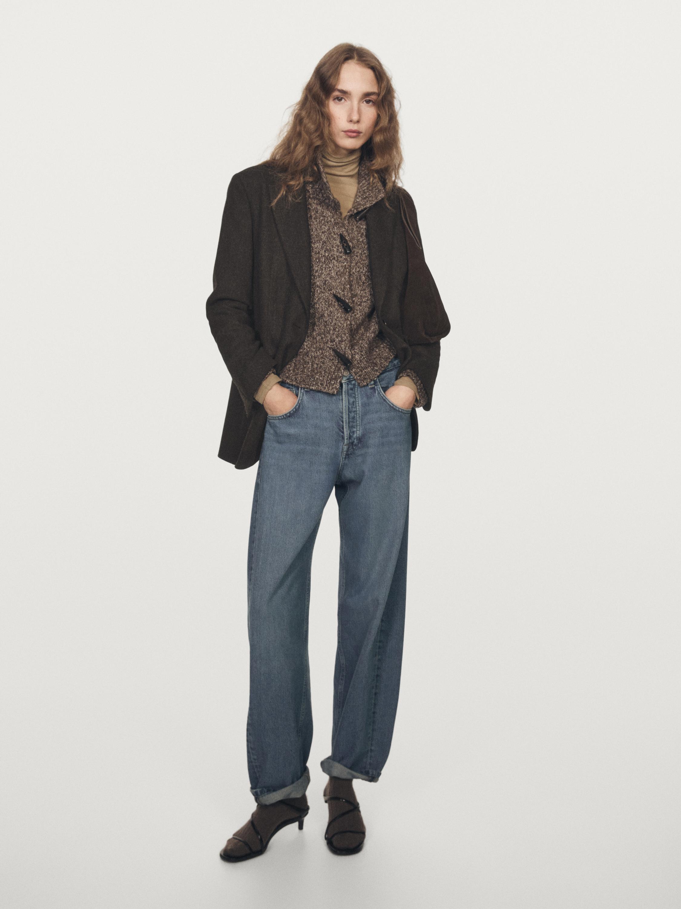 100% wool flannel blazer with lapel