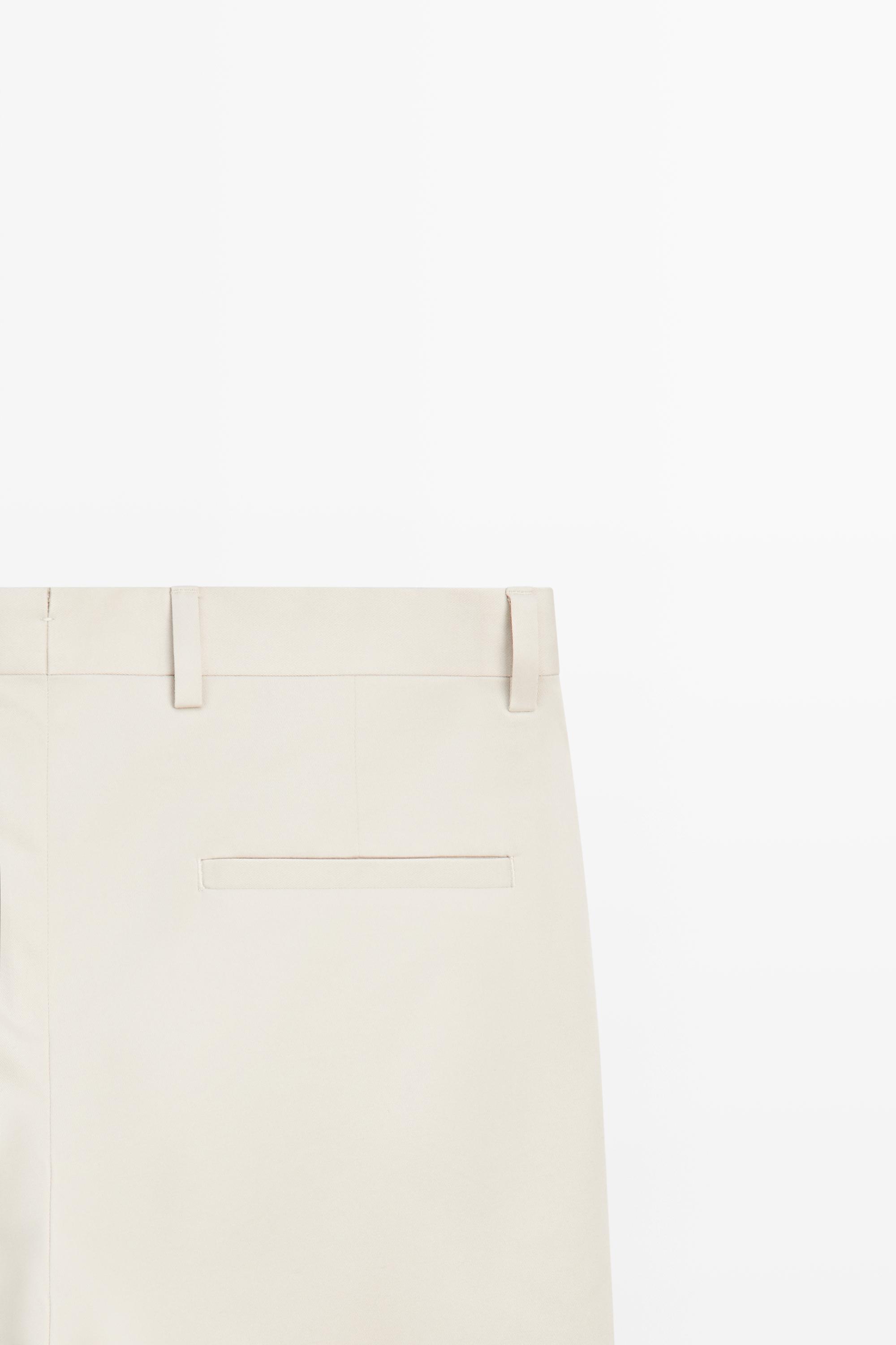 100% cotton darted pants — BEIGE