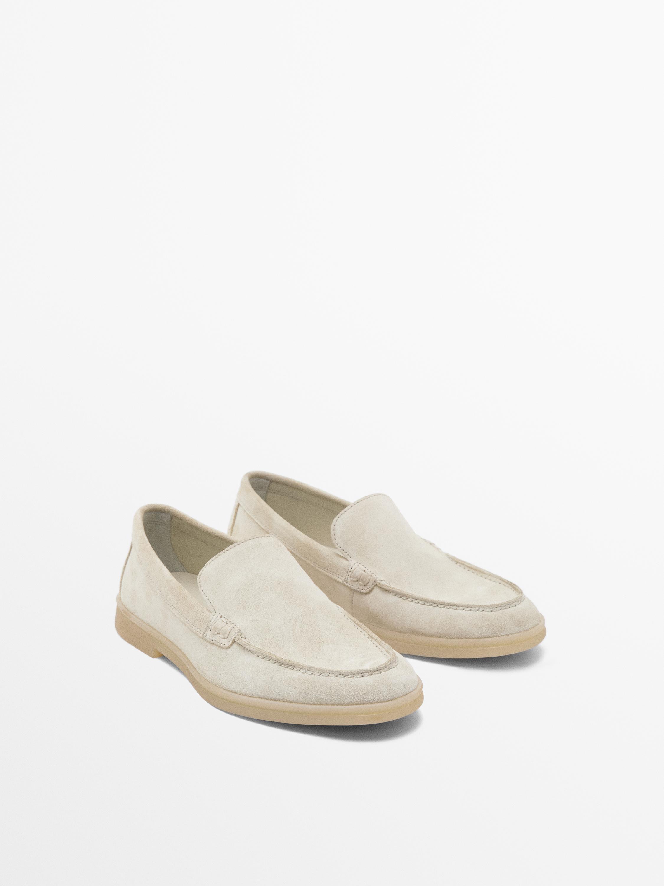 Split leather loafers