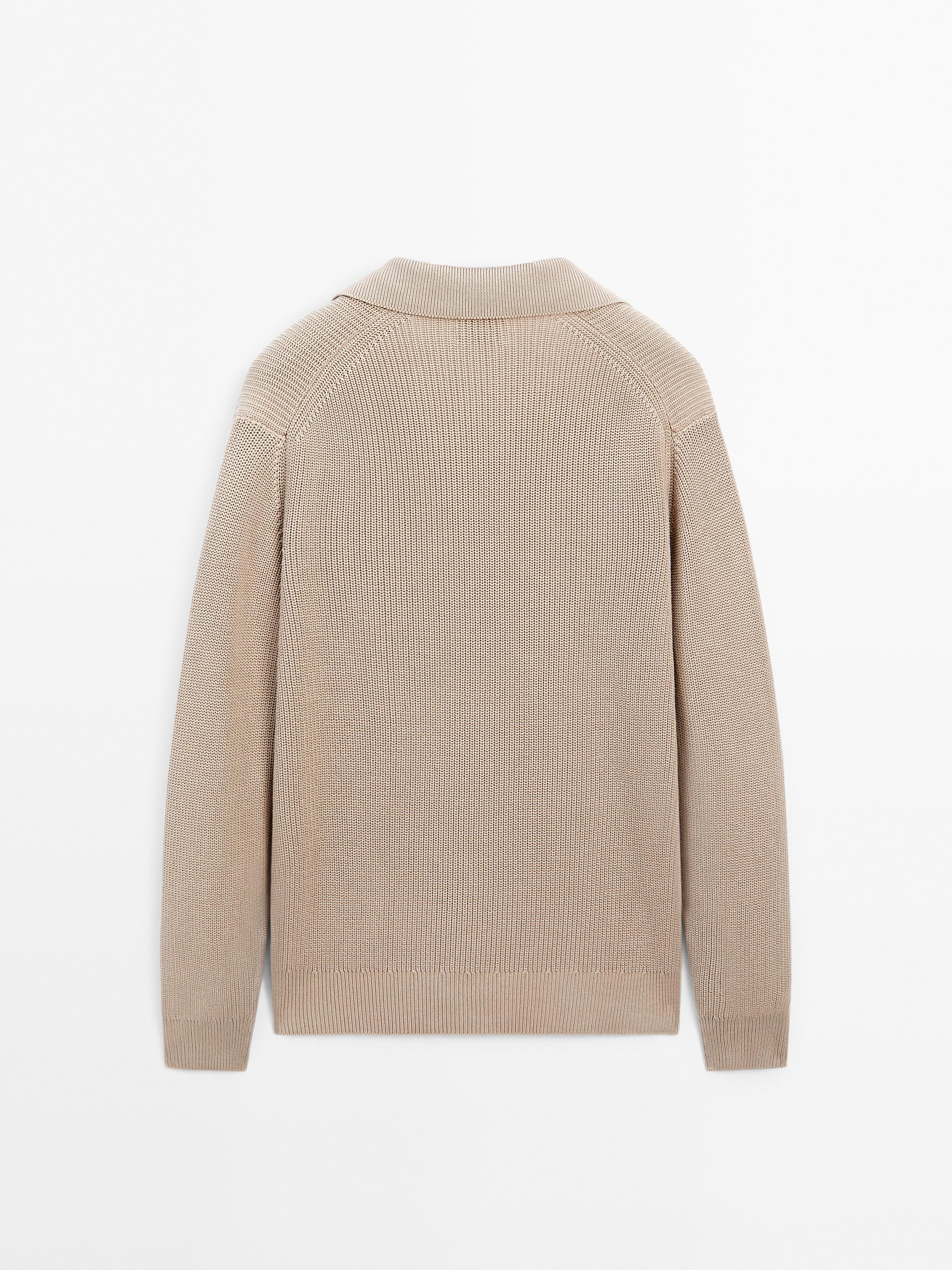 100% cotton ribbed knit sweater