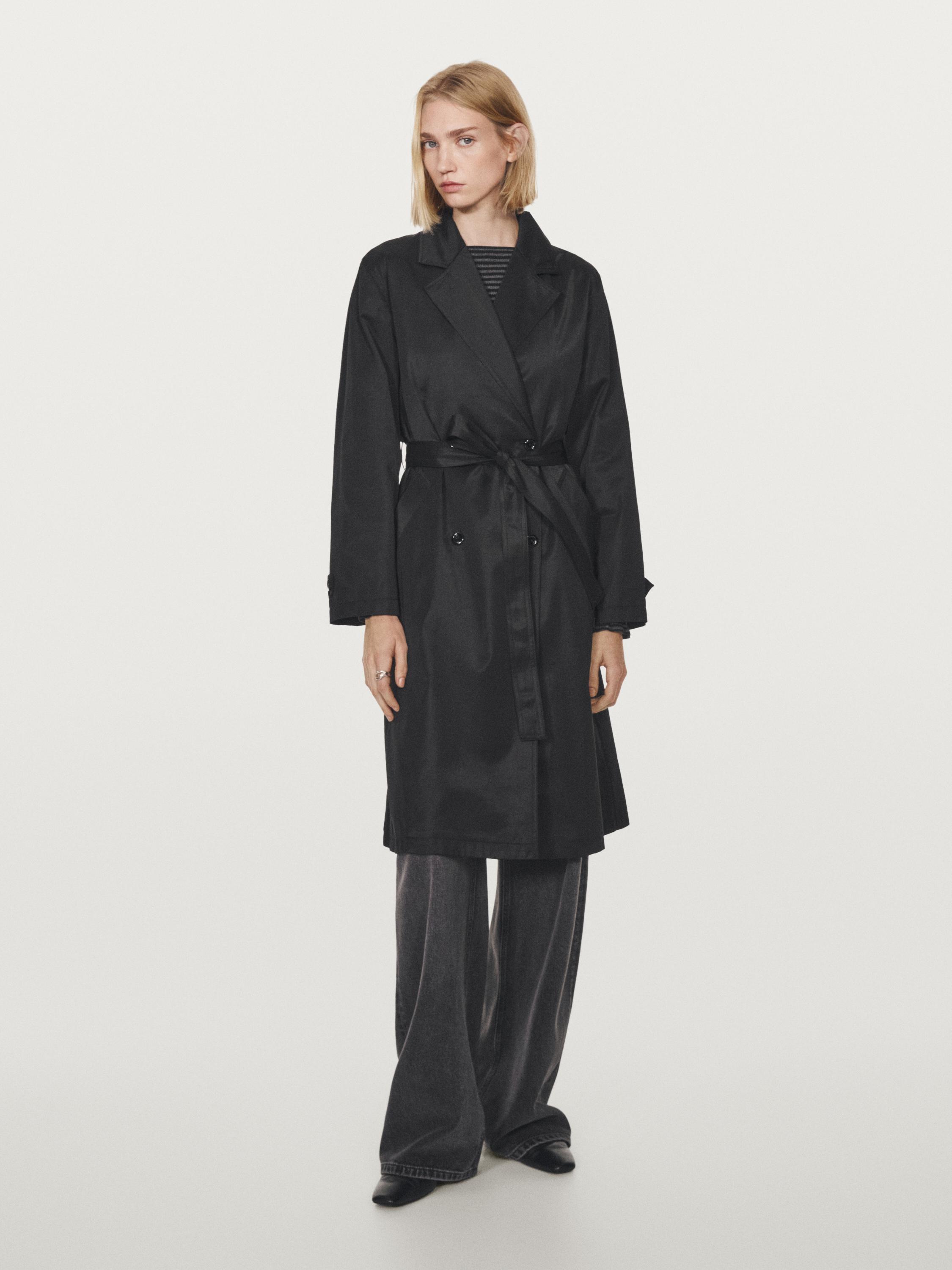 Long water-repellent trench coat with inner waistcoat · Black · Coats And Jackets Massimo Dutti
