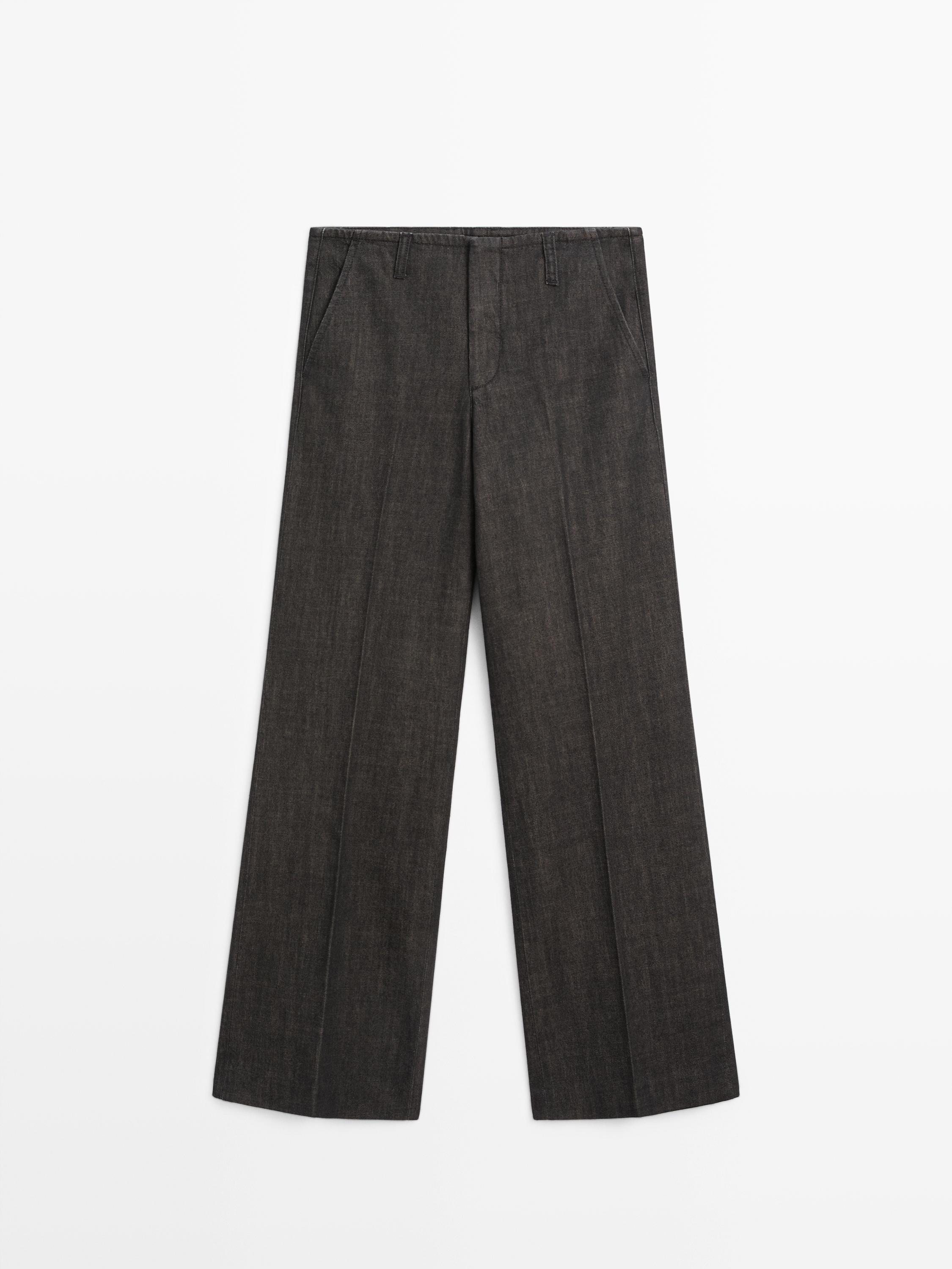 Blugi wide leg cu talie medie