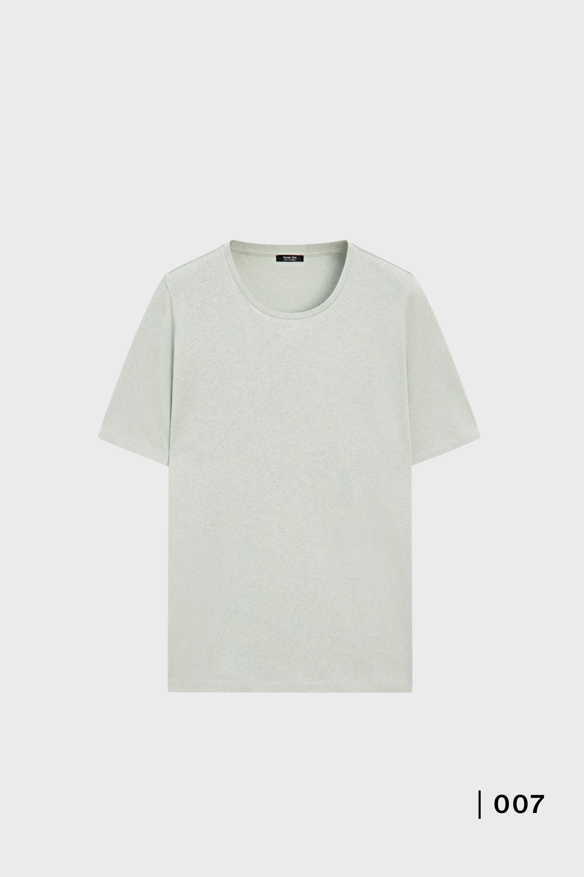 Short sleeve linen and cotton T-shirt — GREEN