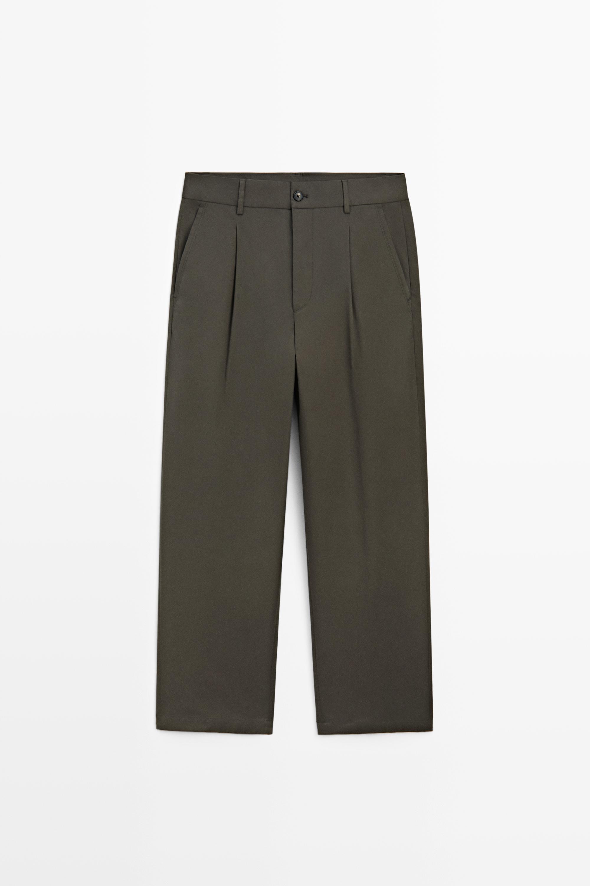 Flowing pants with darts — KHAKI