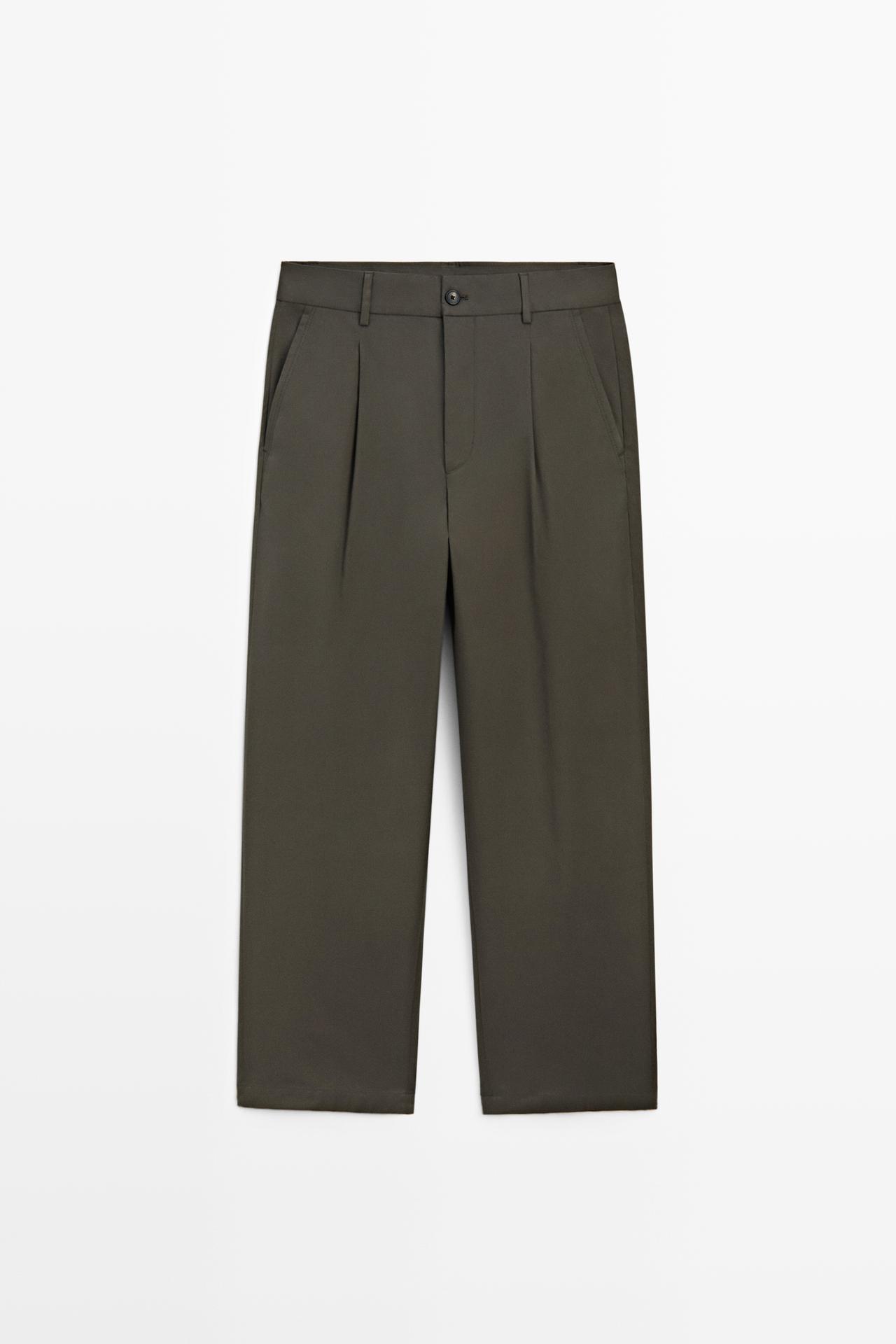 Flowing pants with darts — KHAKI