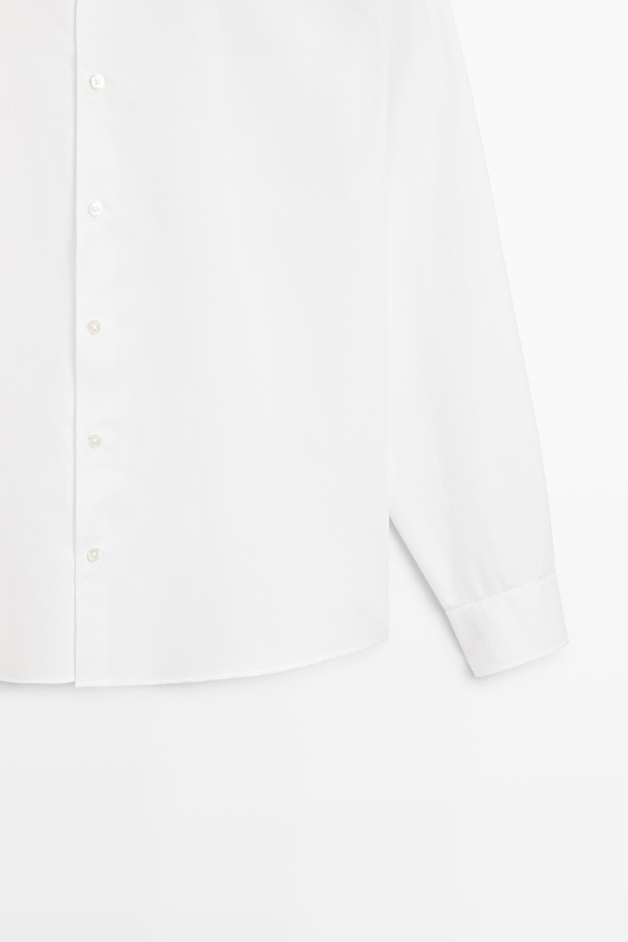 100% Cotton Twill Regular Fit Shirt — WHITE