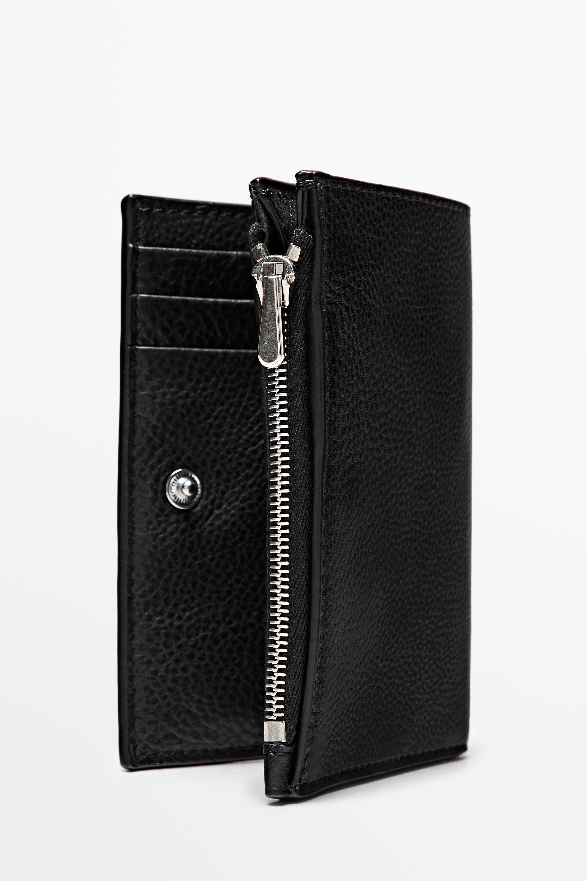 Nappa leather wallet — BLACK