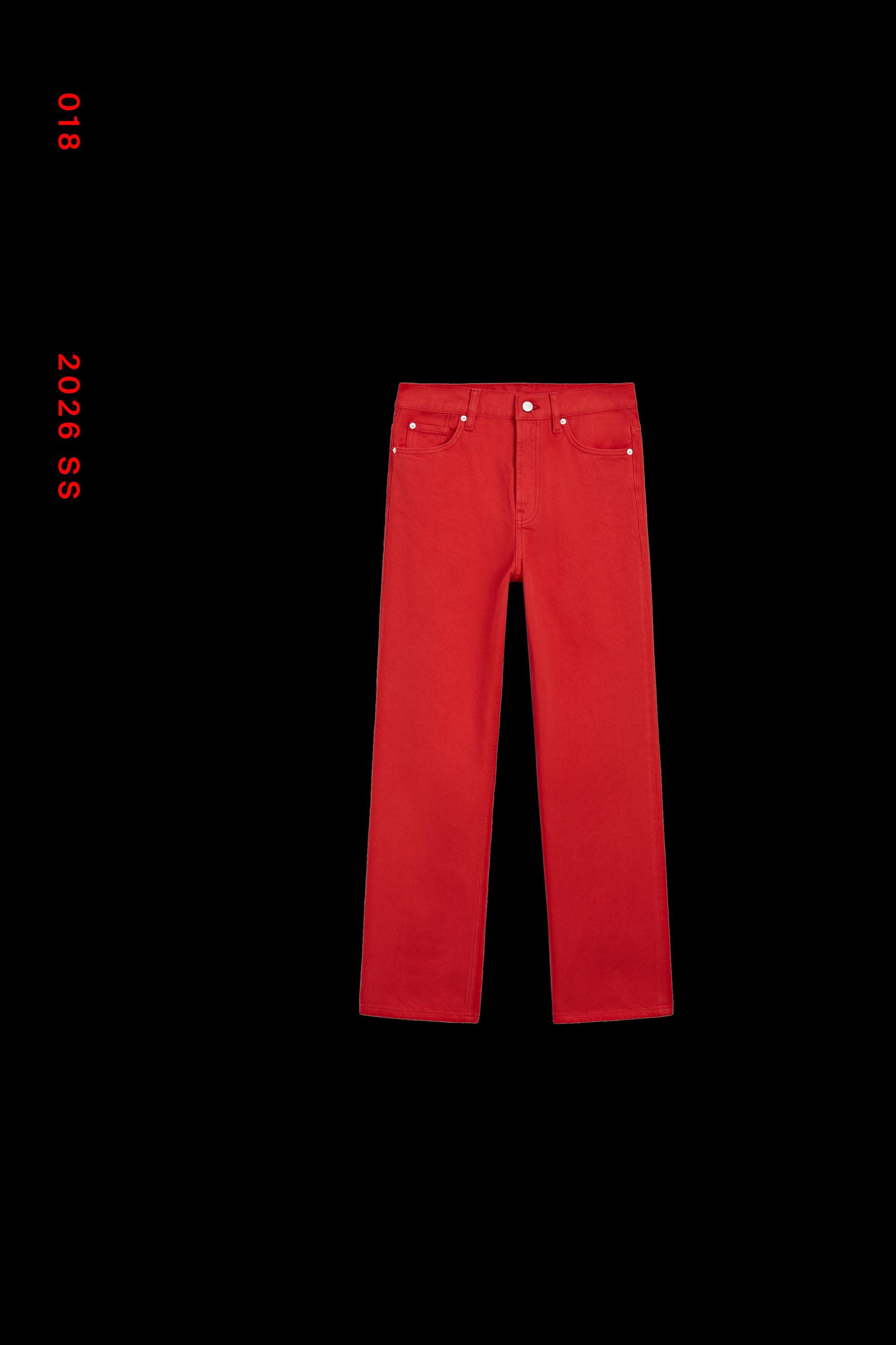 Straight-leg high-waist jeans — RED