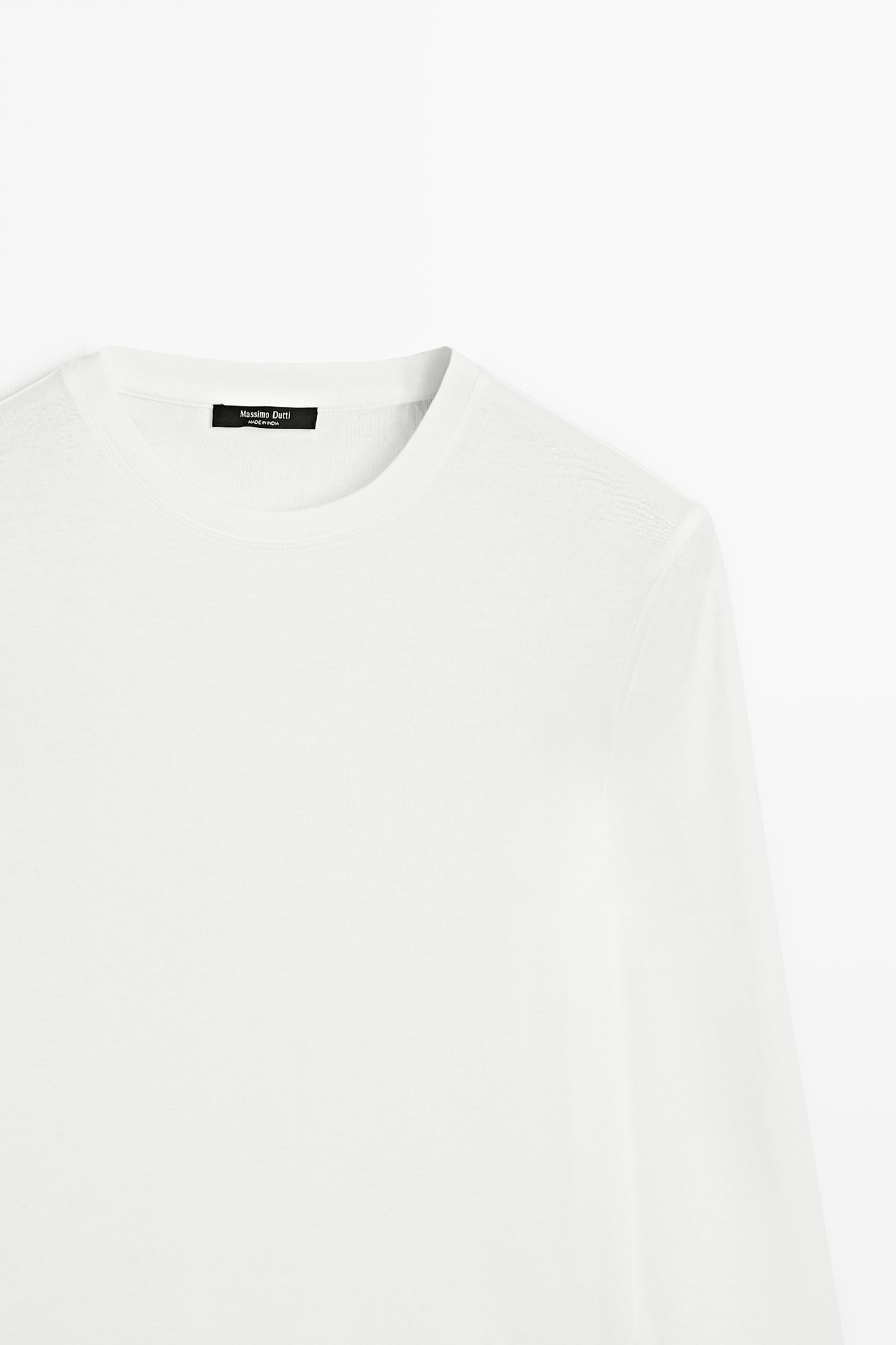 100% cotton long sleeve T-shirt — Off white