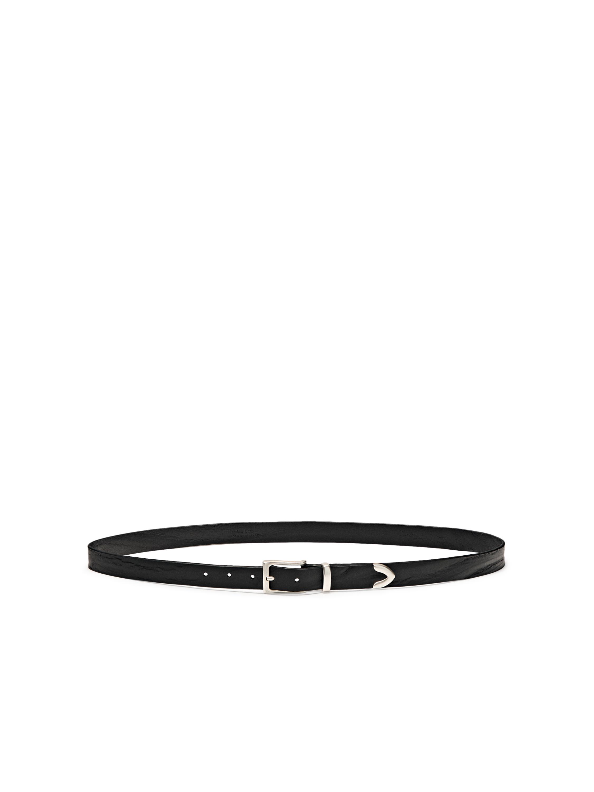 Nappa leather belt with tip detail — BLACK
