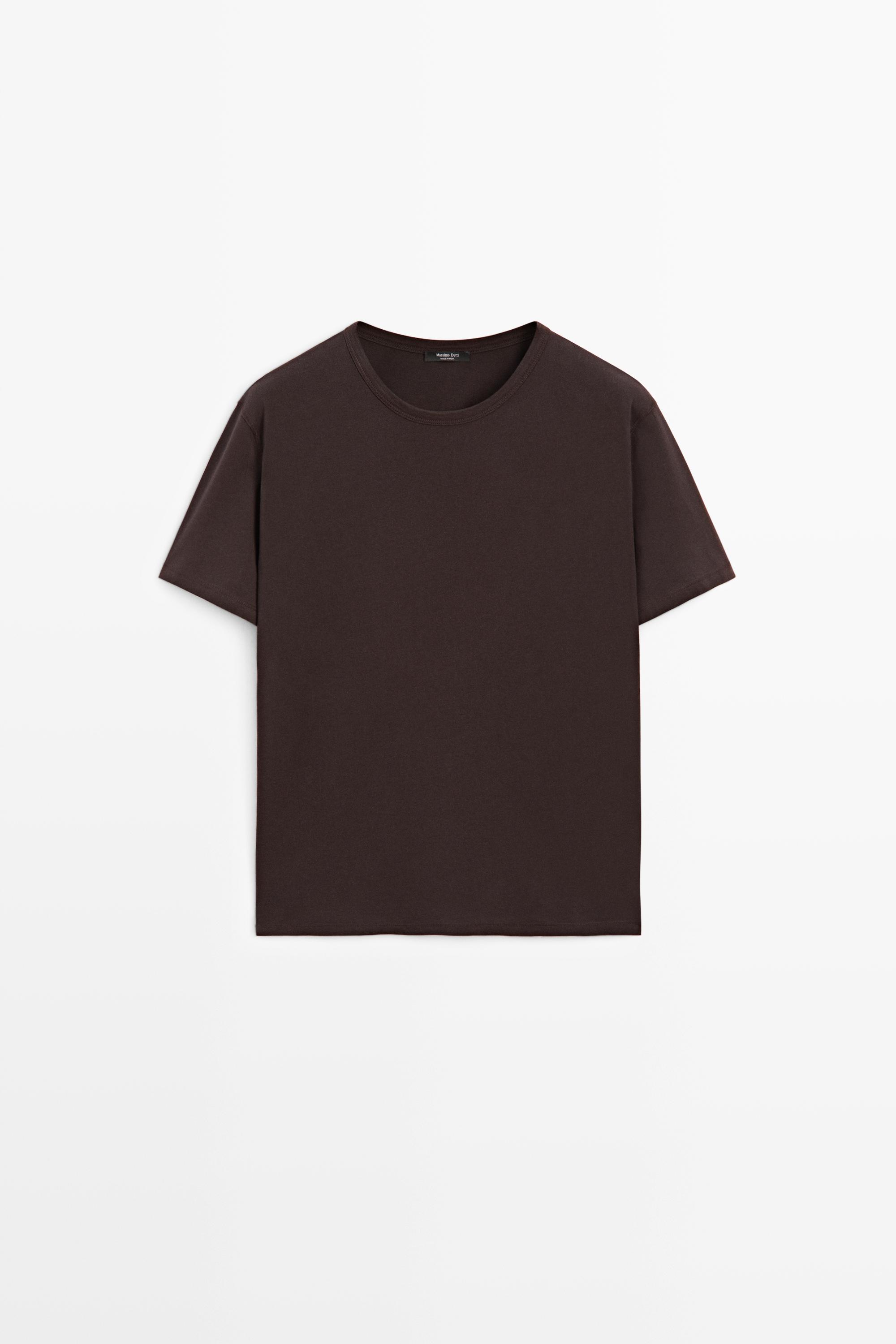 100% cotton short-sleeve T-shirt — BROWN
