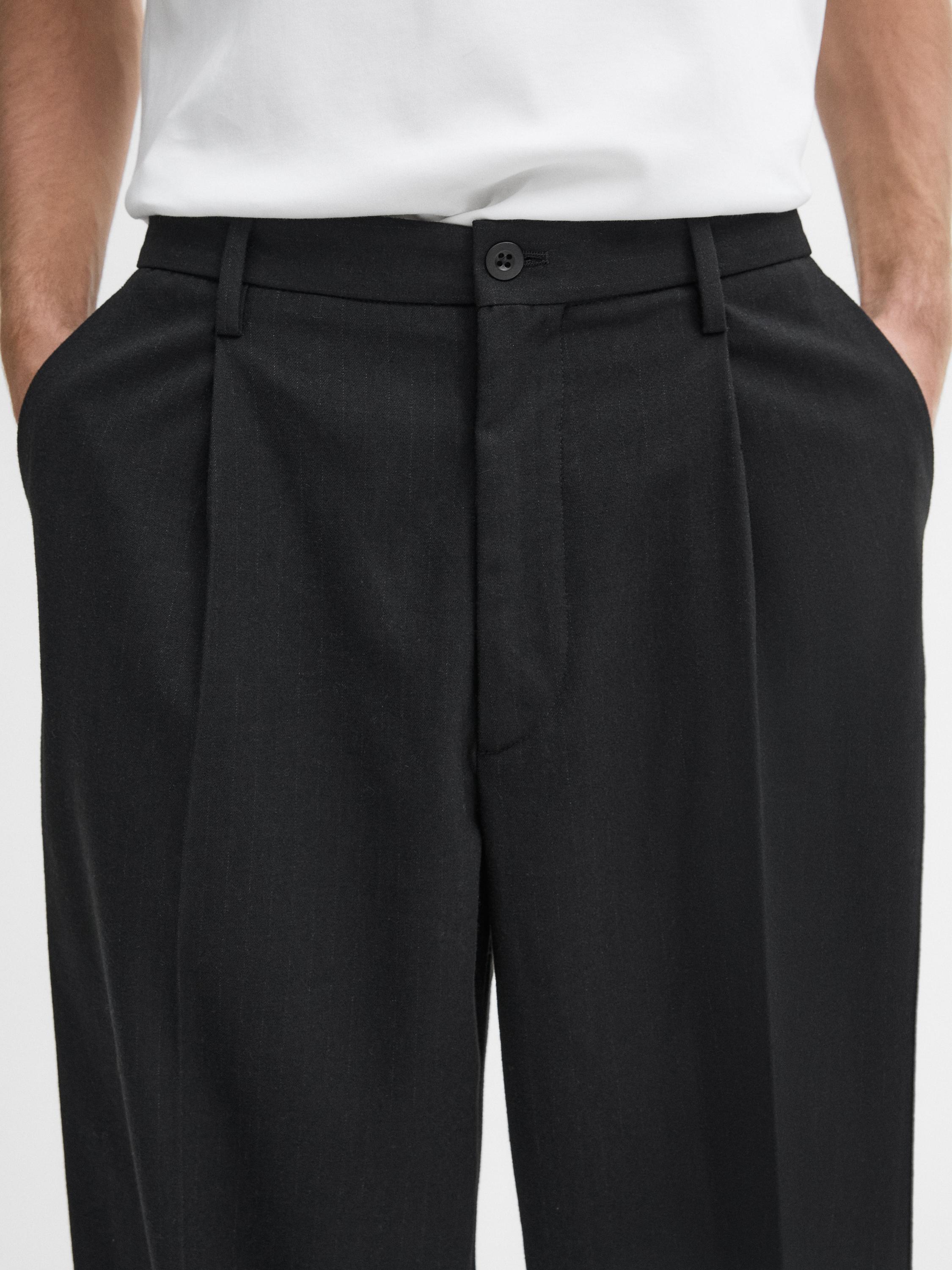 Relaxed fit pinstripe trousers
