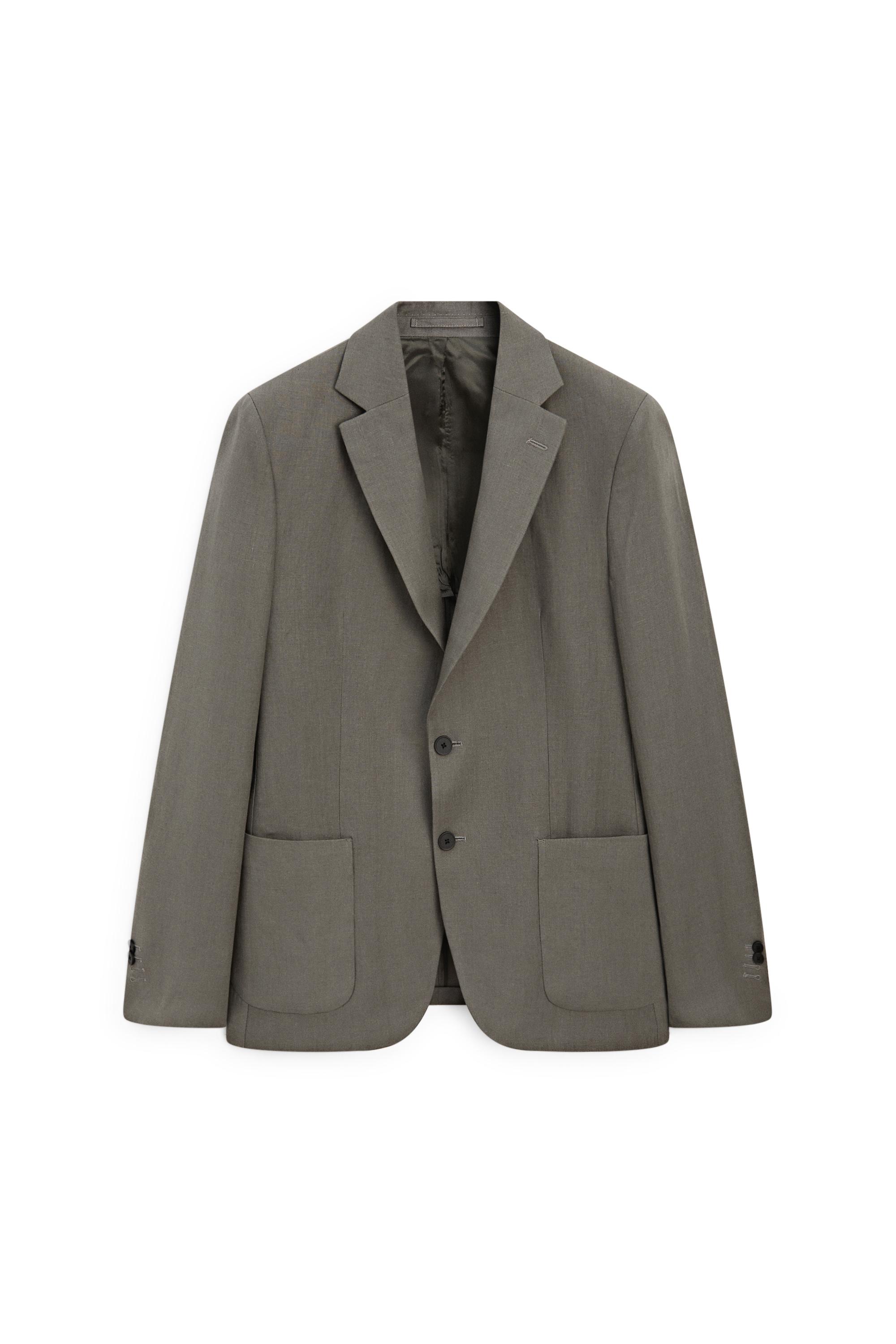 100% linen suit blazer — DARK GREEN